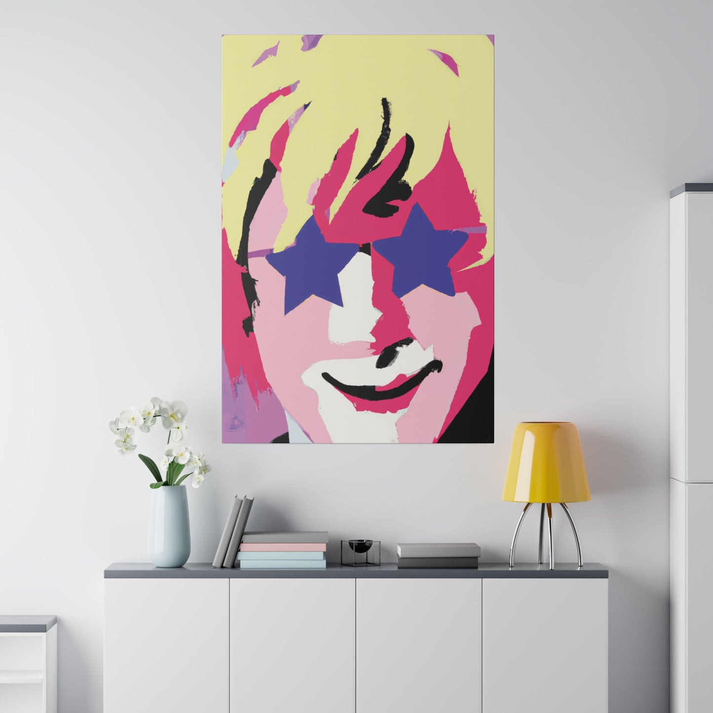 3558K - Rockstar Painting Print | Face | Abstract | Poster | Home Decor | Wall Art | Music Art | Canvas