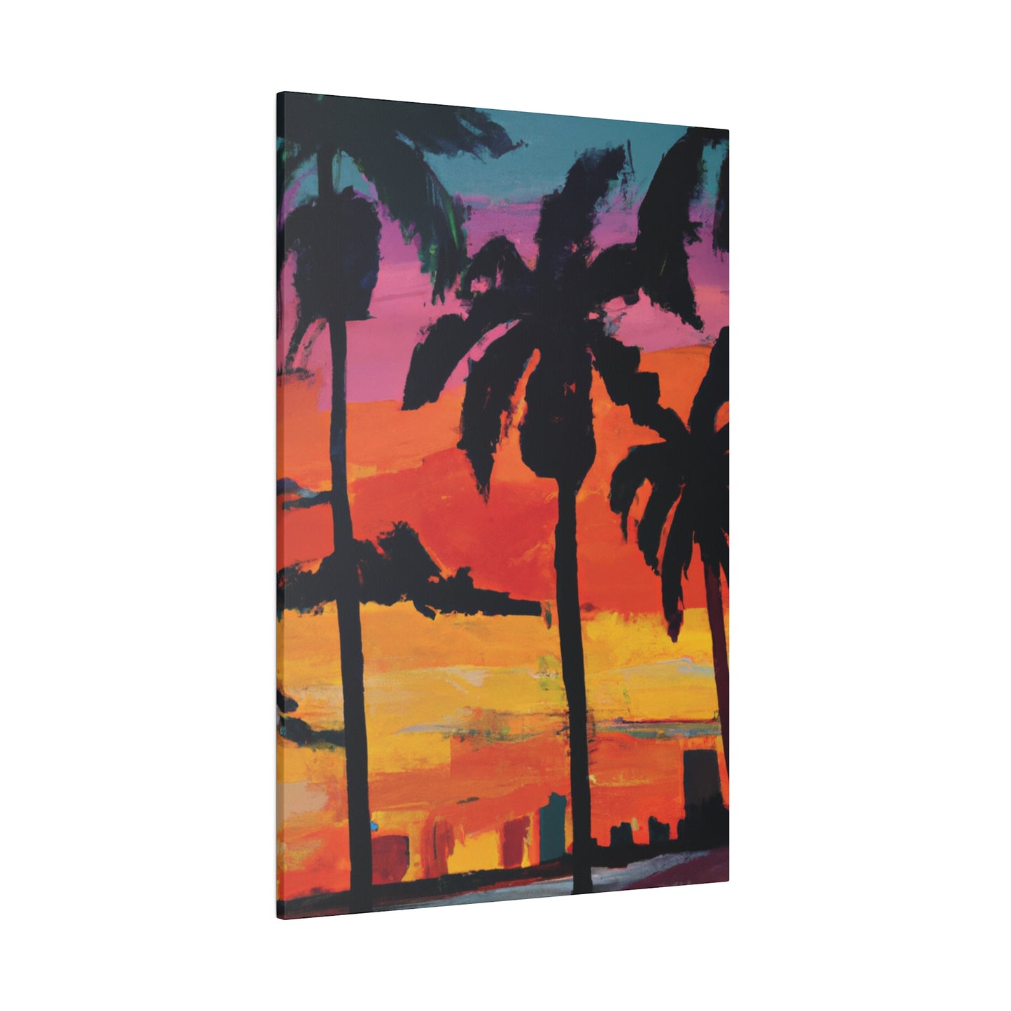 7389S - Miami Beach Sunset Painting Print | Miami | Beach | Sunset | Poster | Home Decor | Wall Art | Canvas