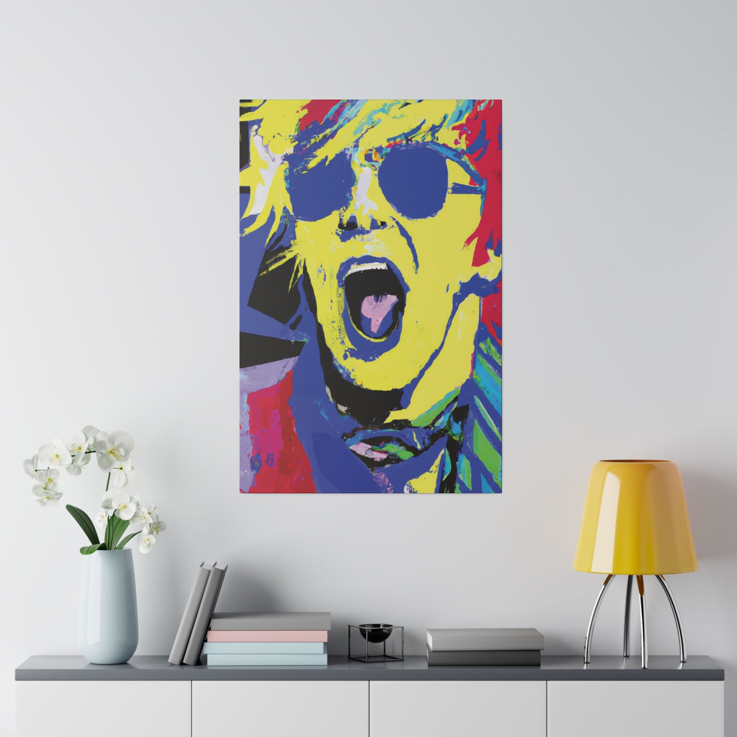 7451T - Rockstar Painting Print | Face | Abstract | Poster | Home Decor | Wall Art | Music Art | Canvas