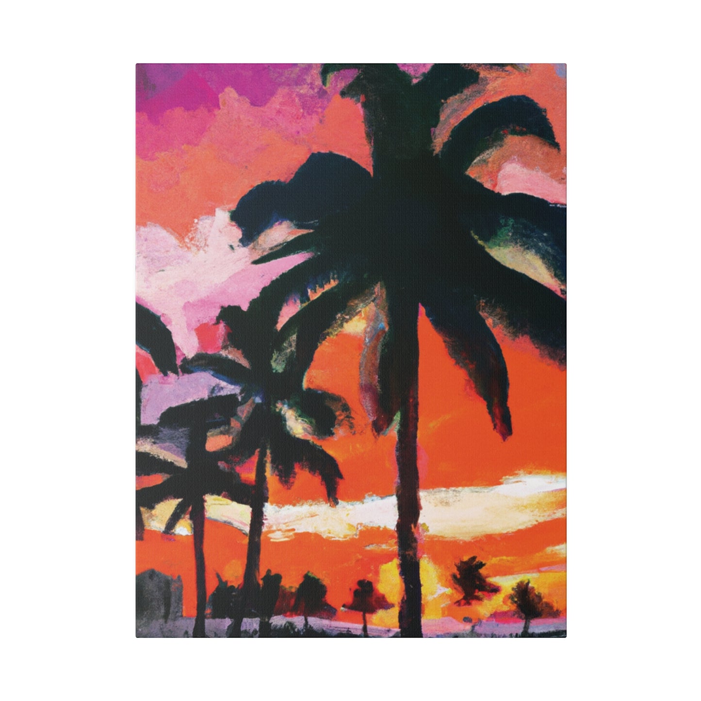 2734M - Miami Beach Sunset Painting Print | Miami | Beach | Sunset | Poster | Home Decor | Wall Art | Canvas