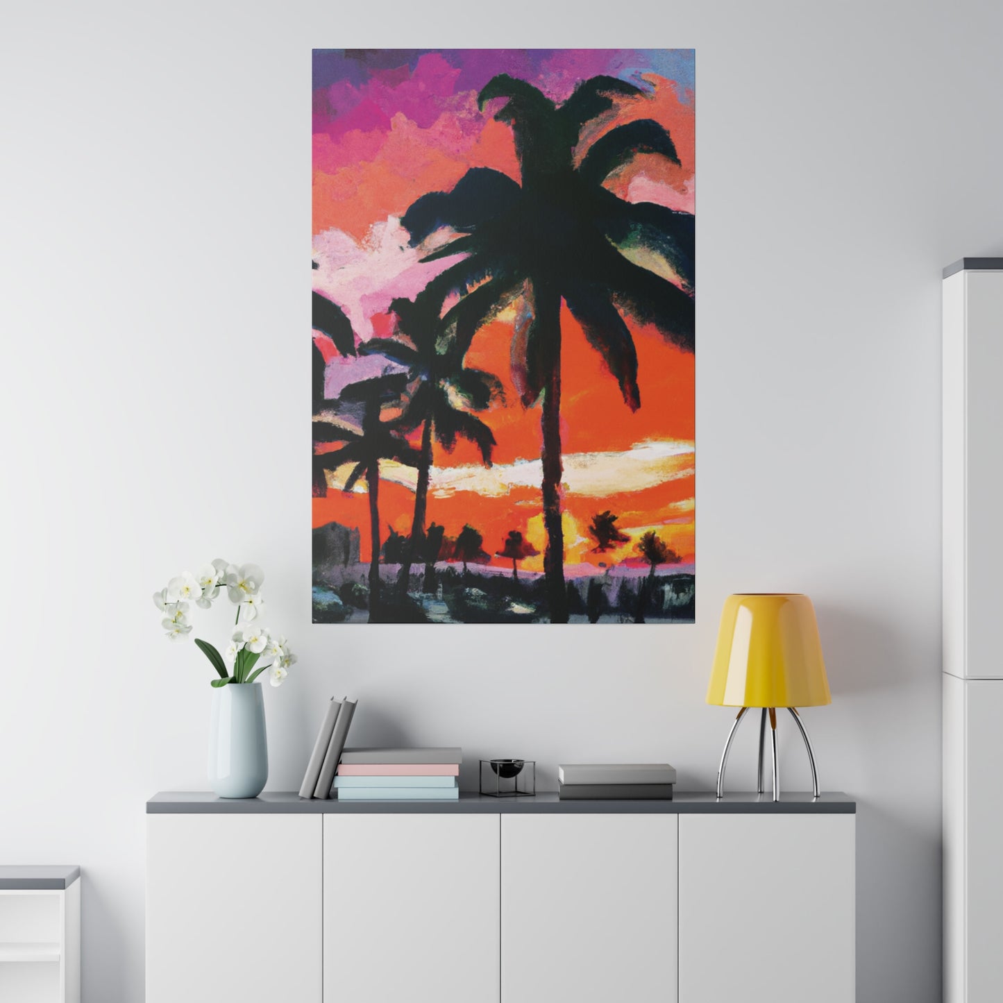 2734M - Miami Beach Sunset Painting Print | Miami | Beach | Sunset | Poster | Home Decor | Wall Art | Canvas