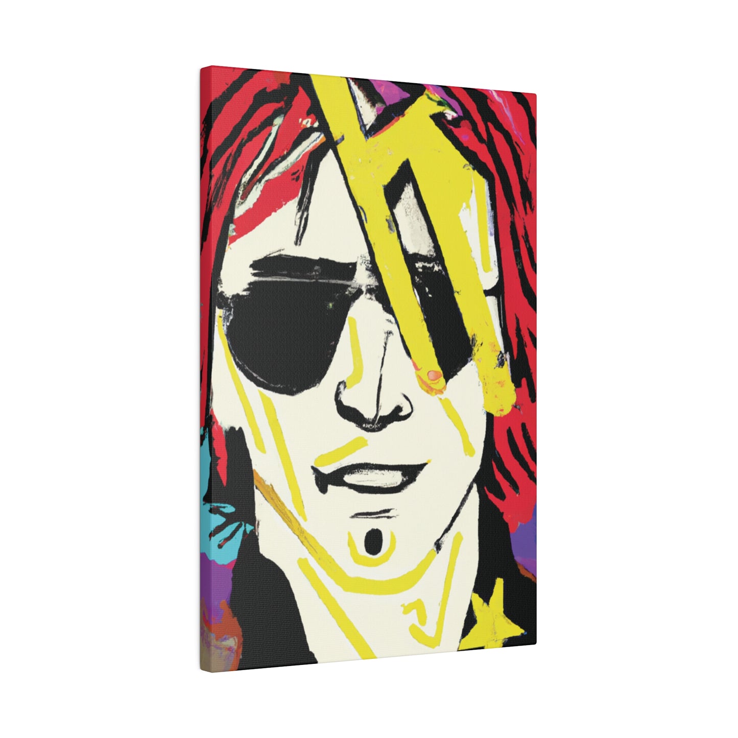 7106Z - Rockstar Painting Print | Face | Abstract | Poster | Home Decor | Wall Art | Music Art | Canvas