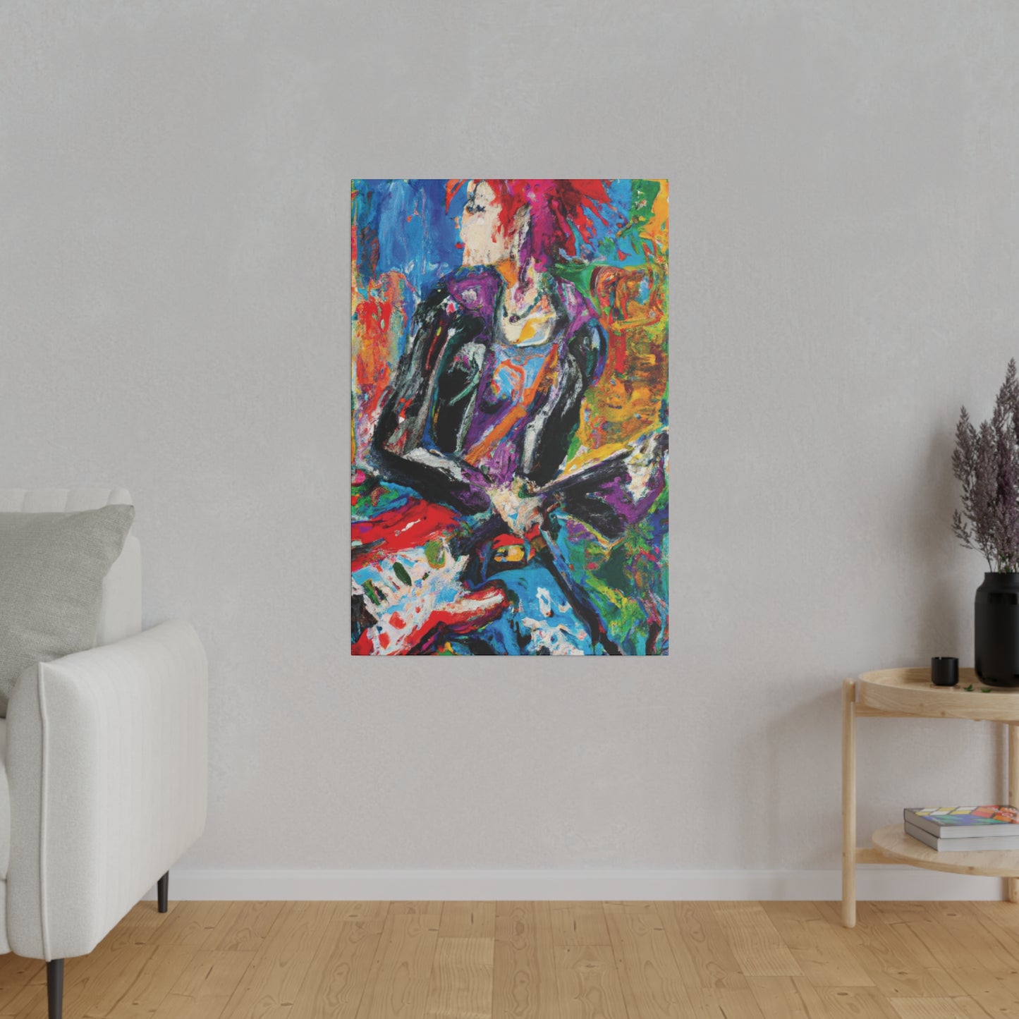 7254X - Rockstar Oil Painting Style Print | Poster | Home Decor | Wall Art | Music Art | Canvas