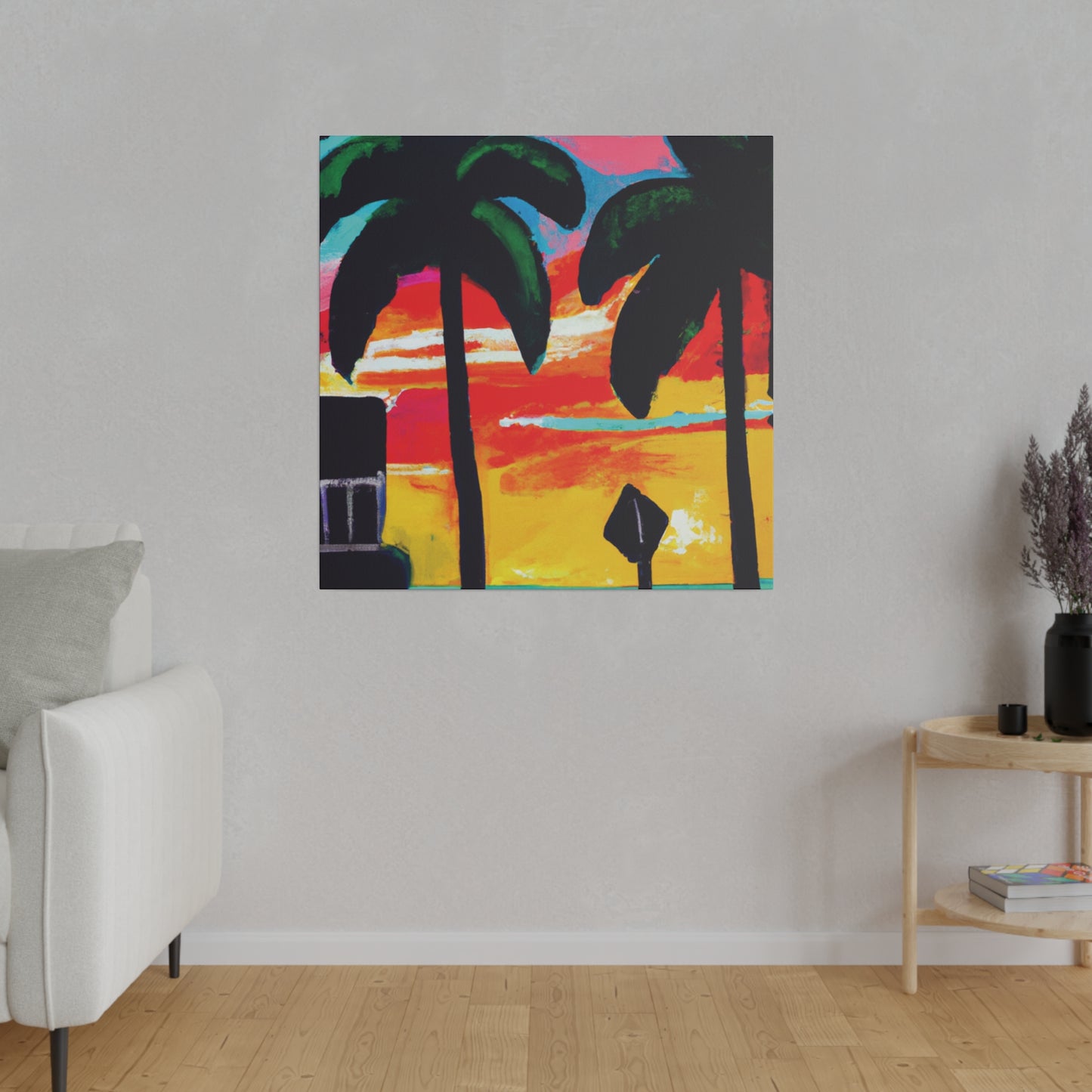 9346Y - Miami Beach Sunset Painting Print | Miami | Beach | Sunset | Poster | Home Decor | Wall Art | Canvas