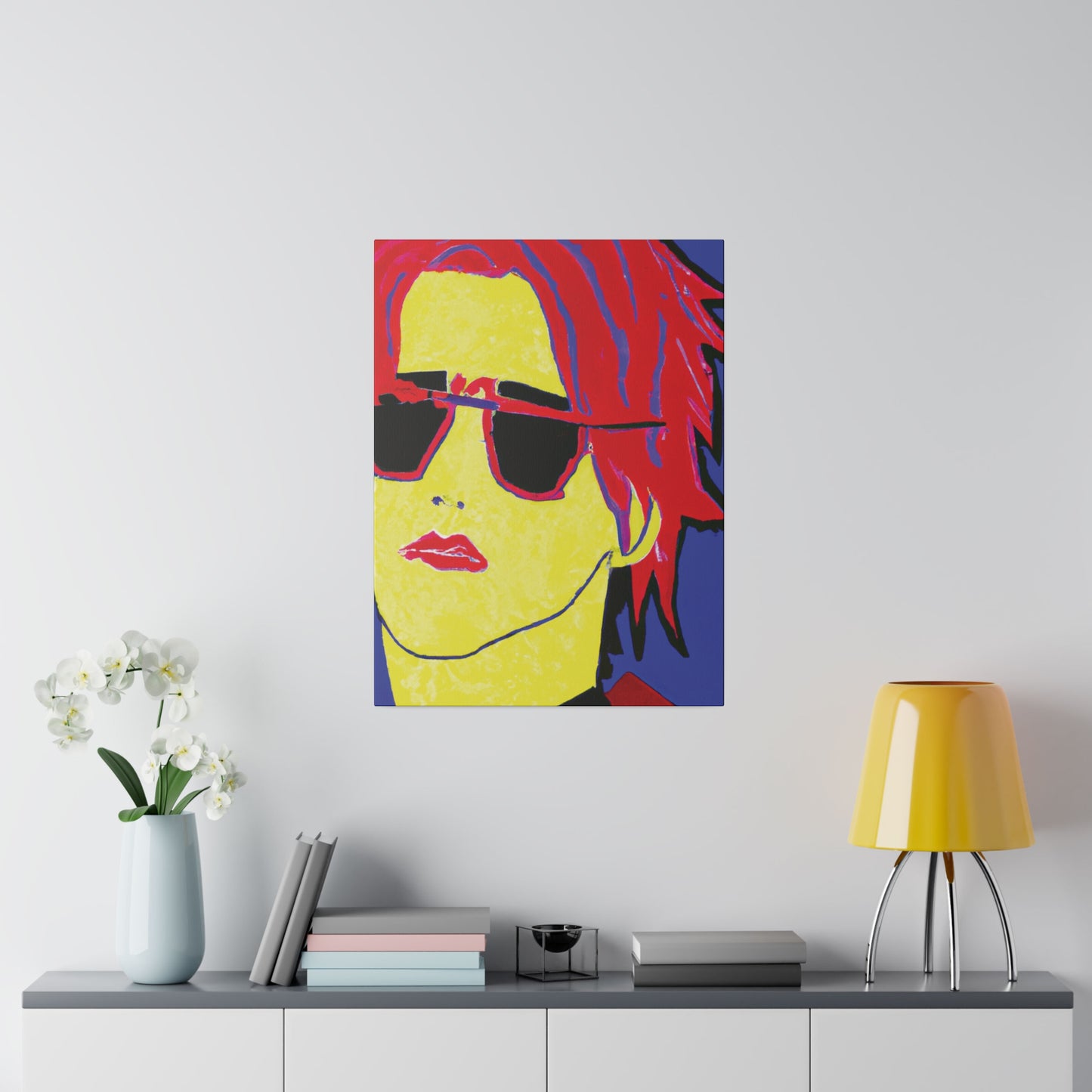 1943P - Rockstar Painting Print | Face | Abstract | Poster | Home Decor | Wall Art | Music Art | Canvas