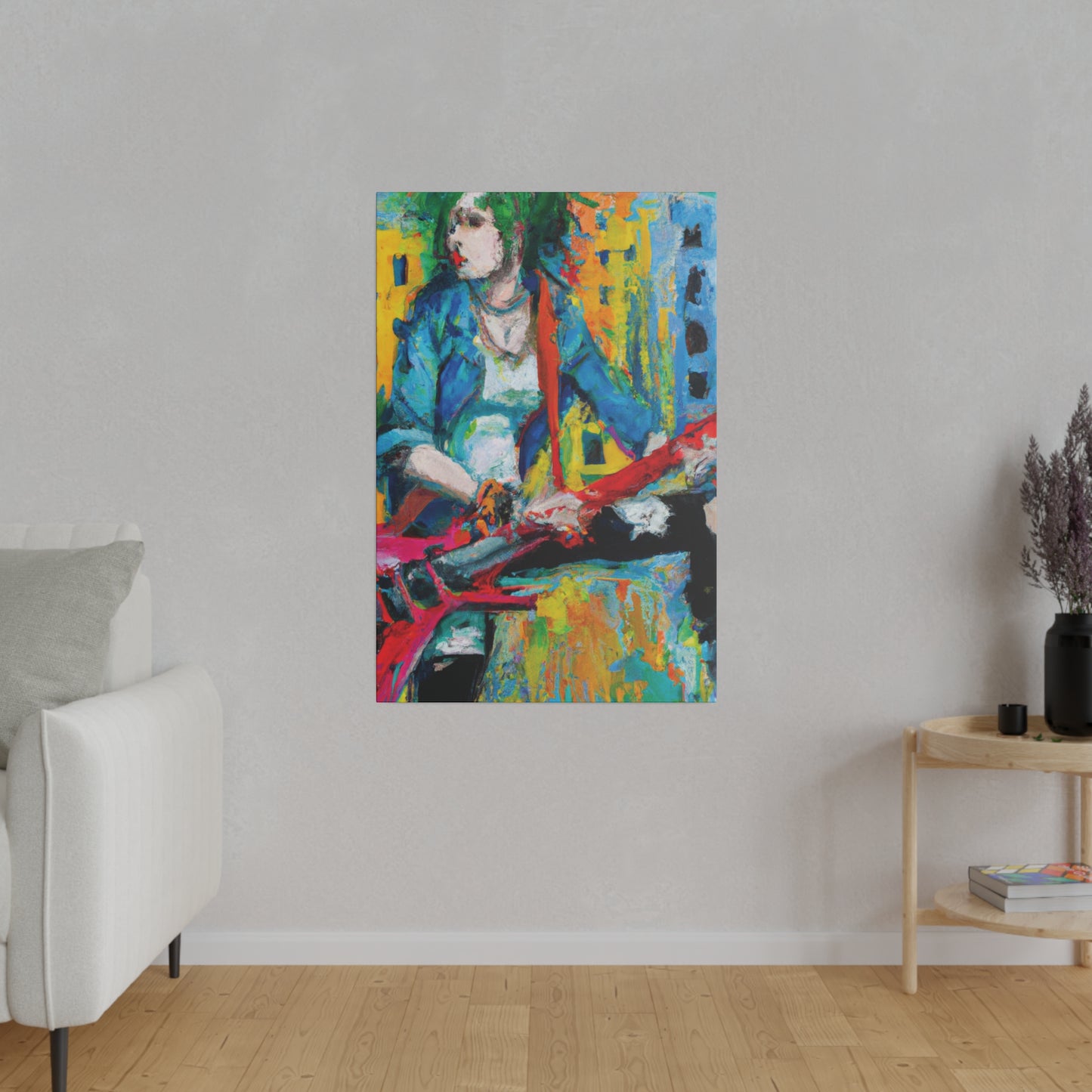 845K - Rockstar Oil Painting Style Print | Poster | Home Decor | Wall Art | Music Art | Canvas