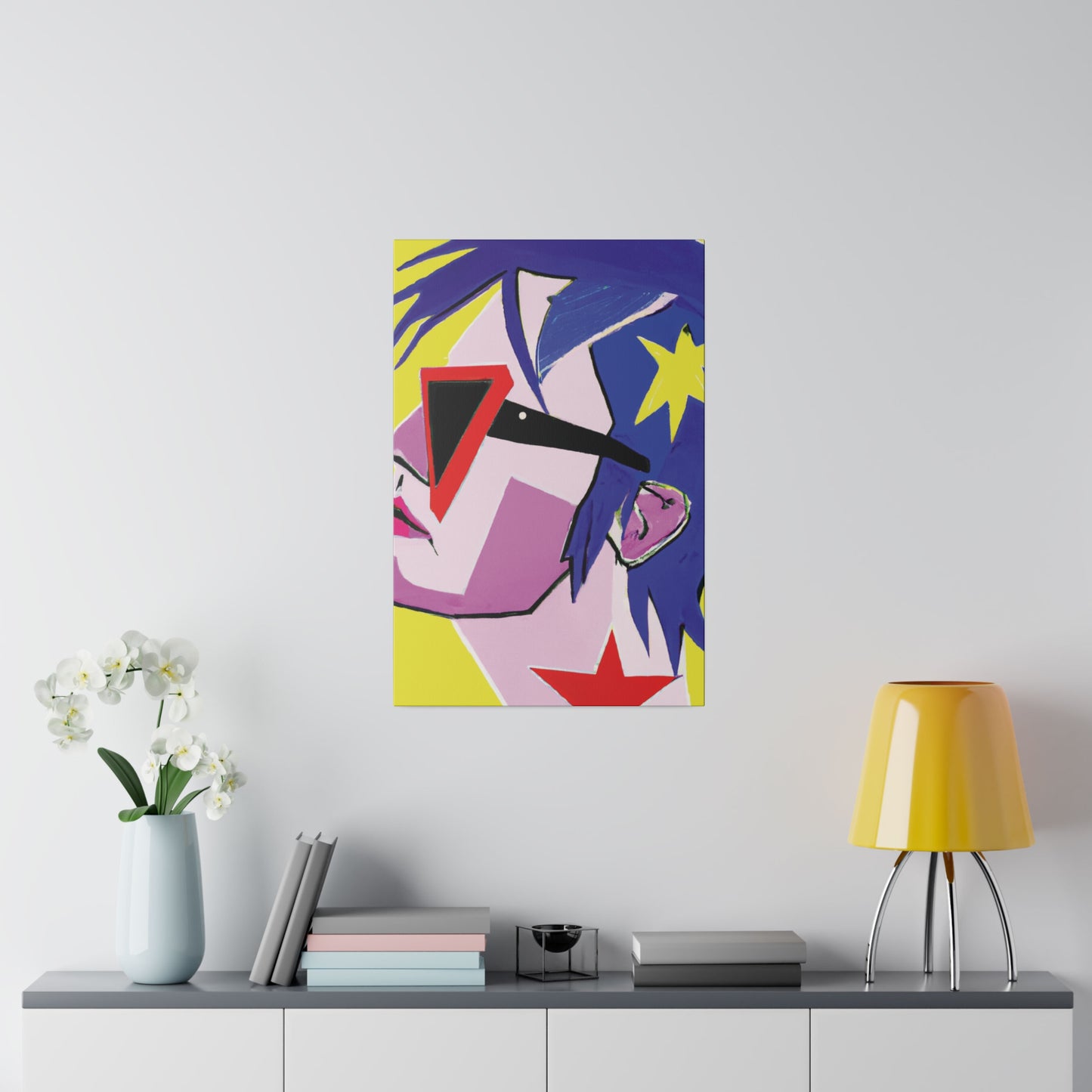 6383J - Rockstar Painting Print | Face | Abstract | Poster | Home Decor | Wall Art | Music Art | Canvas