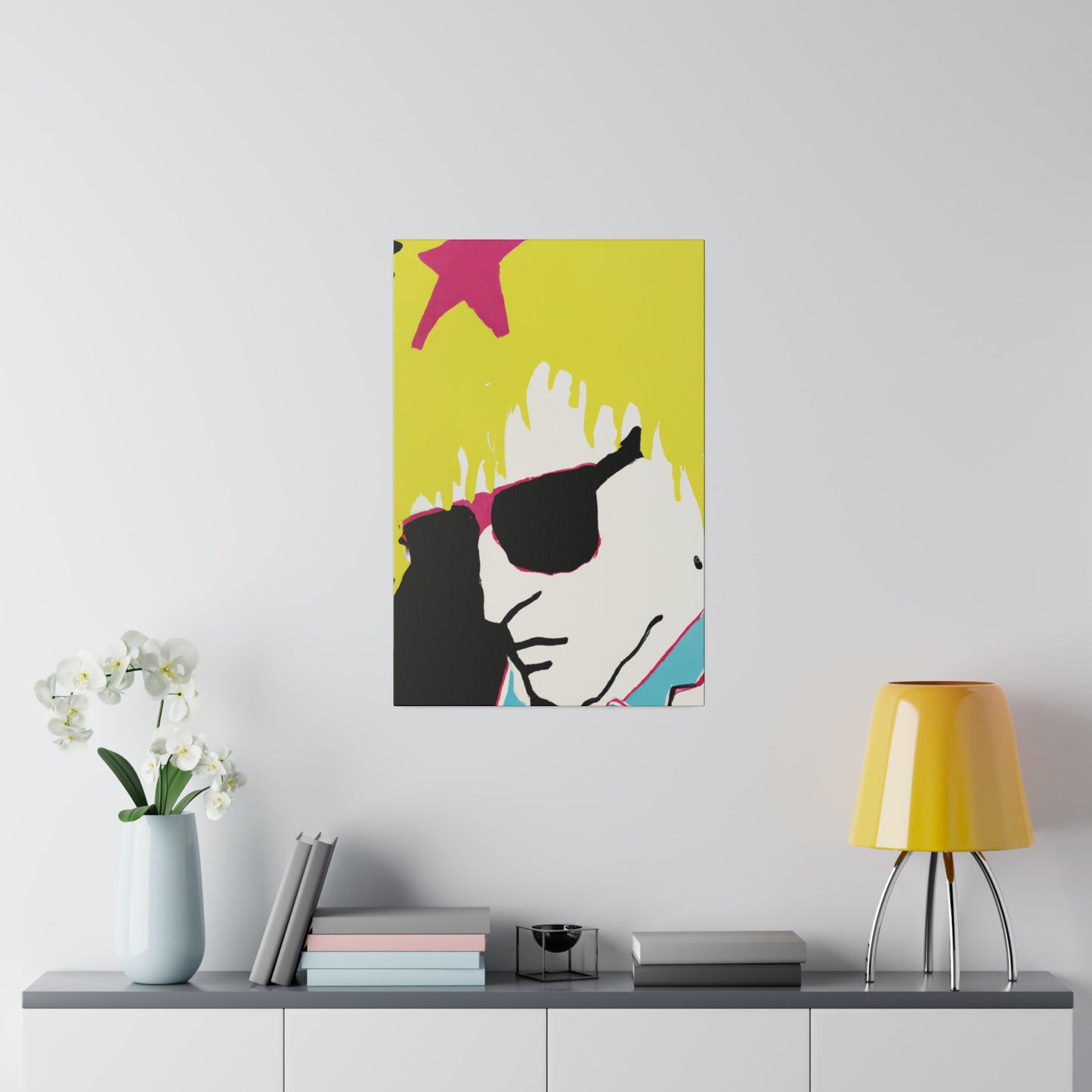 4752G - Rockstar Painting Print | Face | Abstract | Poster | Home Decor | Wall Art | Music Art | Canvas