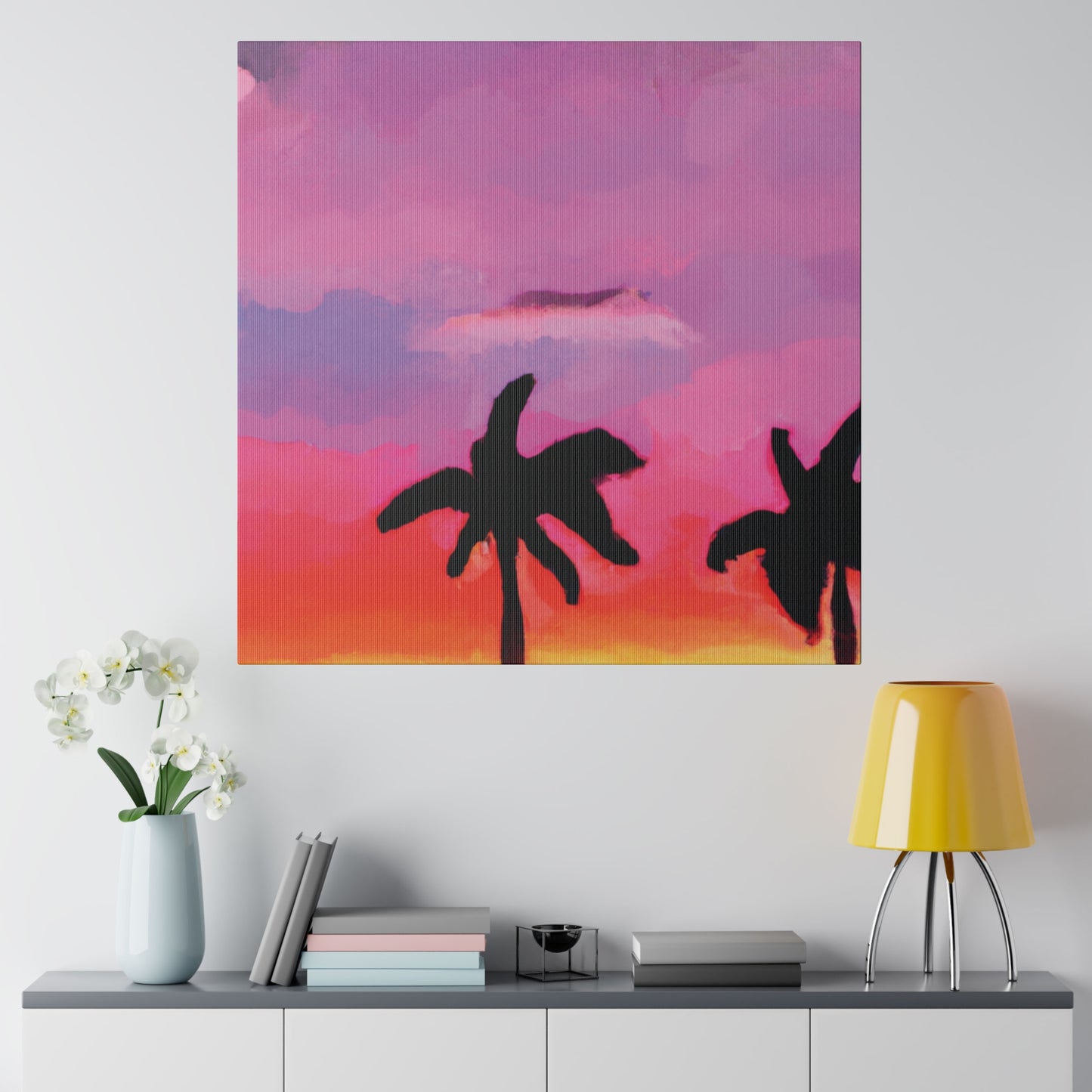 4393K - Miami Beach Sunset Painting Print | Miami | Beach | Sunset | Poster | Home Decor | Wall Art | Canvas