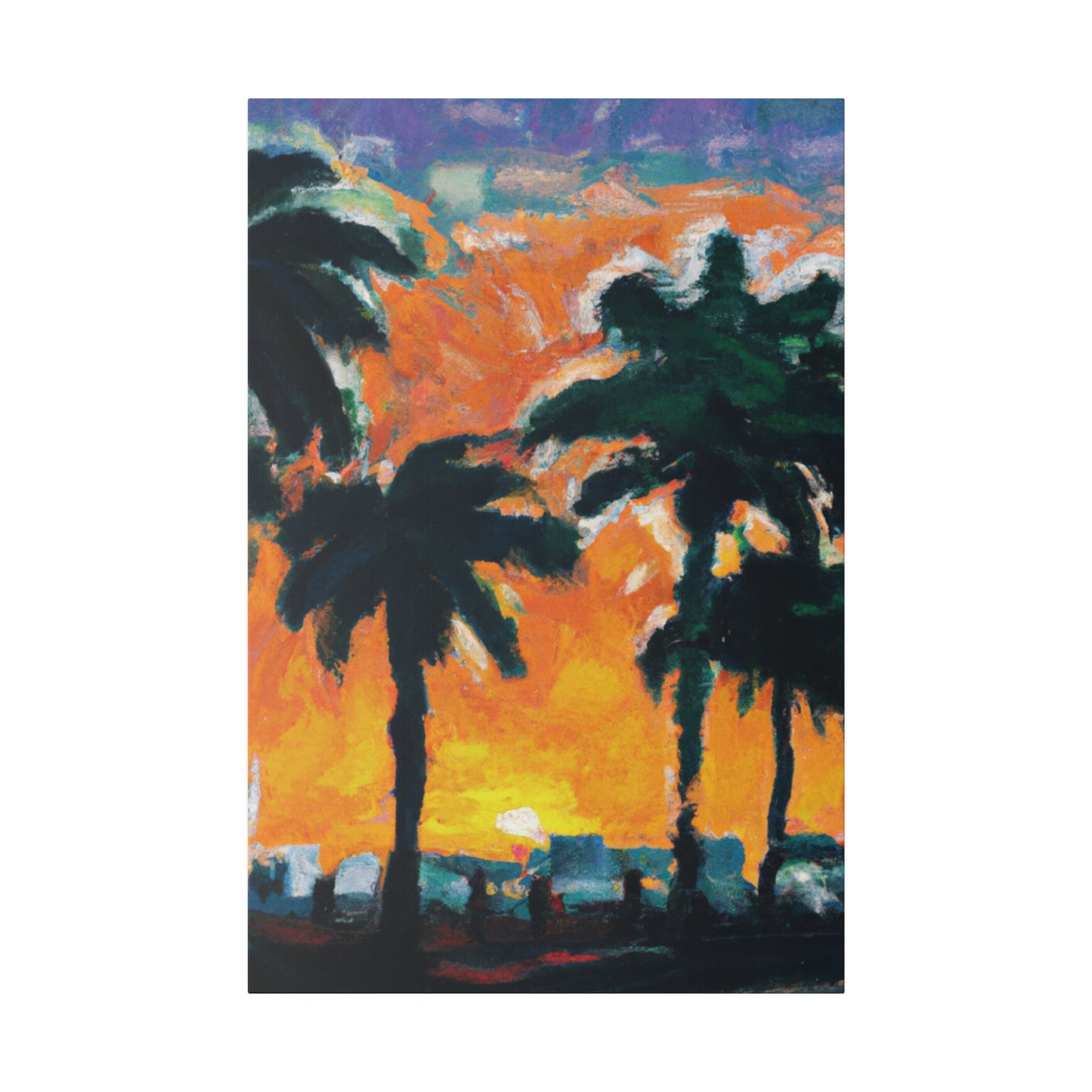 9571T - Miami Beach Sunset Painting Print | Miami | Beach | Sunset | Poster | Home Decor | Wall Art | Canvas