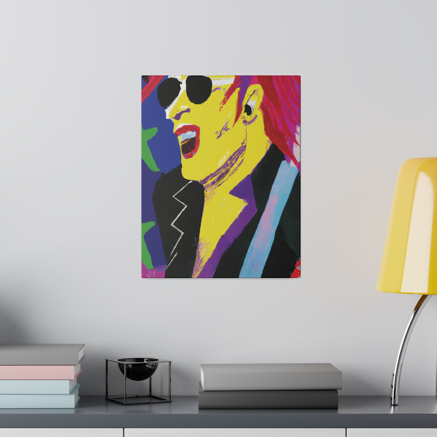 9751P - Rockstar Painting Print | Face | Abstract | Poster | Home Decor | Wall Art | Music Art | Canvas