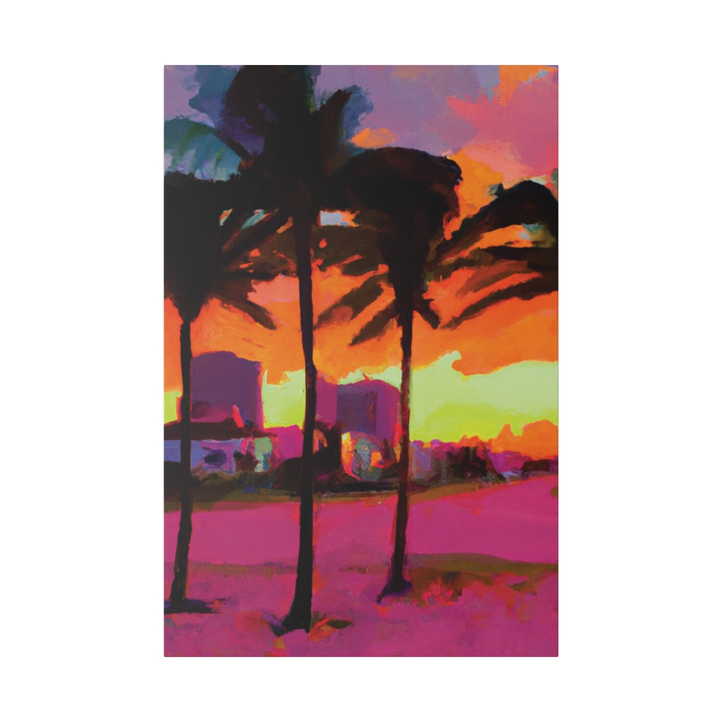 4596G - Miami Beach Sunset Painting Print | Miami | Beach | Sunset | Poster | Home Decor | Wall Art | Canvas