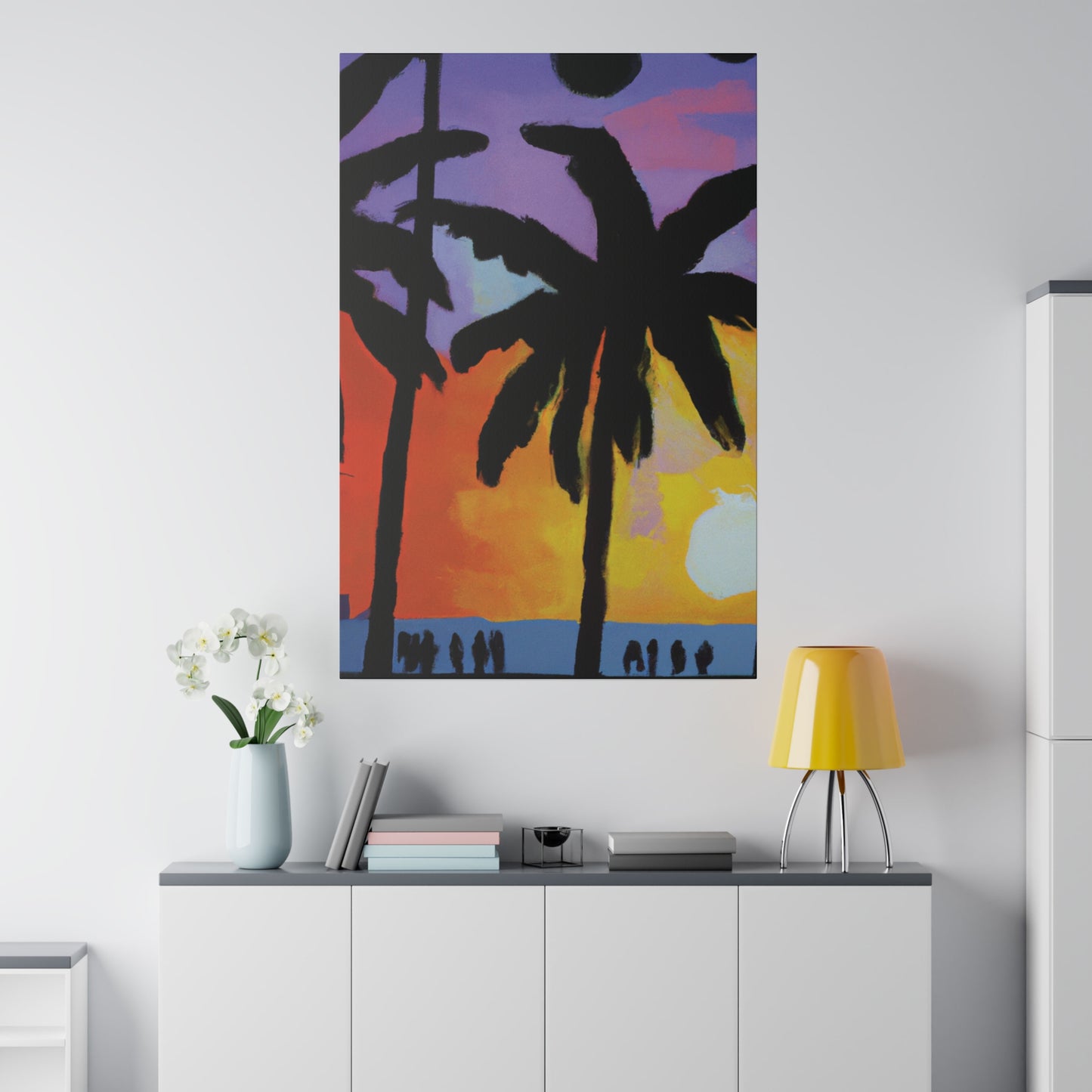 8594V - Miami Beach Sunset Painting Print | Miami | Beach | Sunset | Poster | Home Decor | Wall Art | Canvas