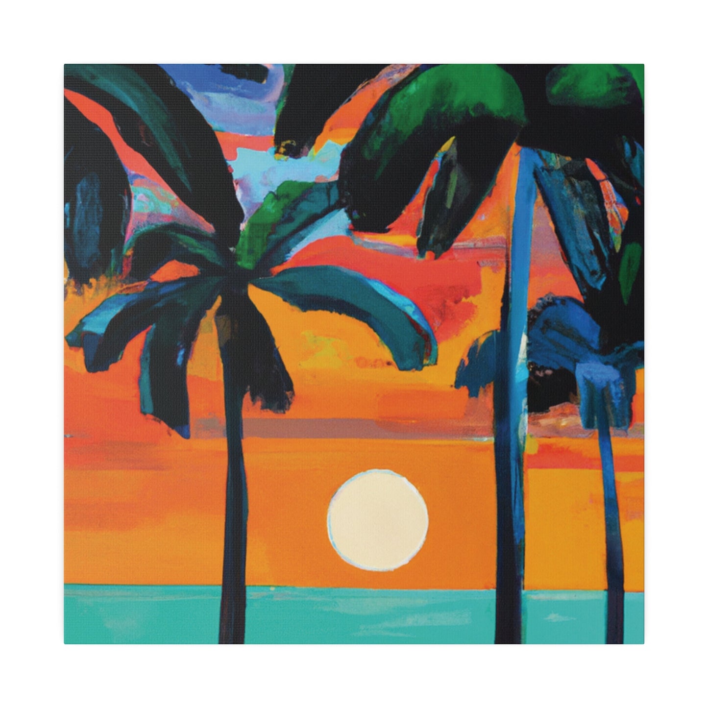 4567C - Miami Beach Sunset Painting Print | Miami | Beach | Sunset | Poster | Home Decor | Wall Art | Canvas