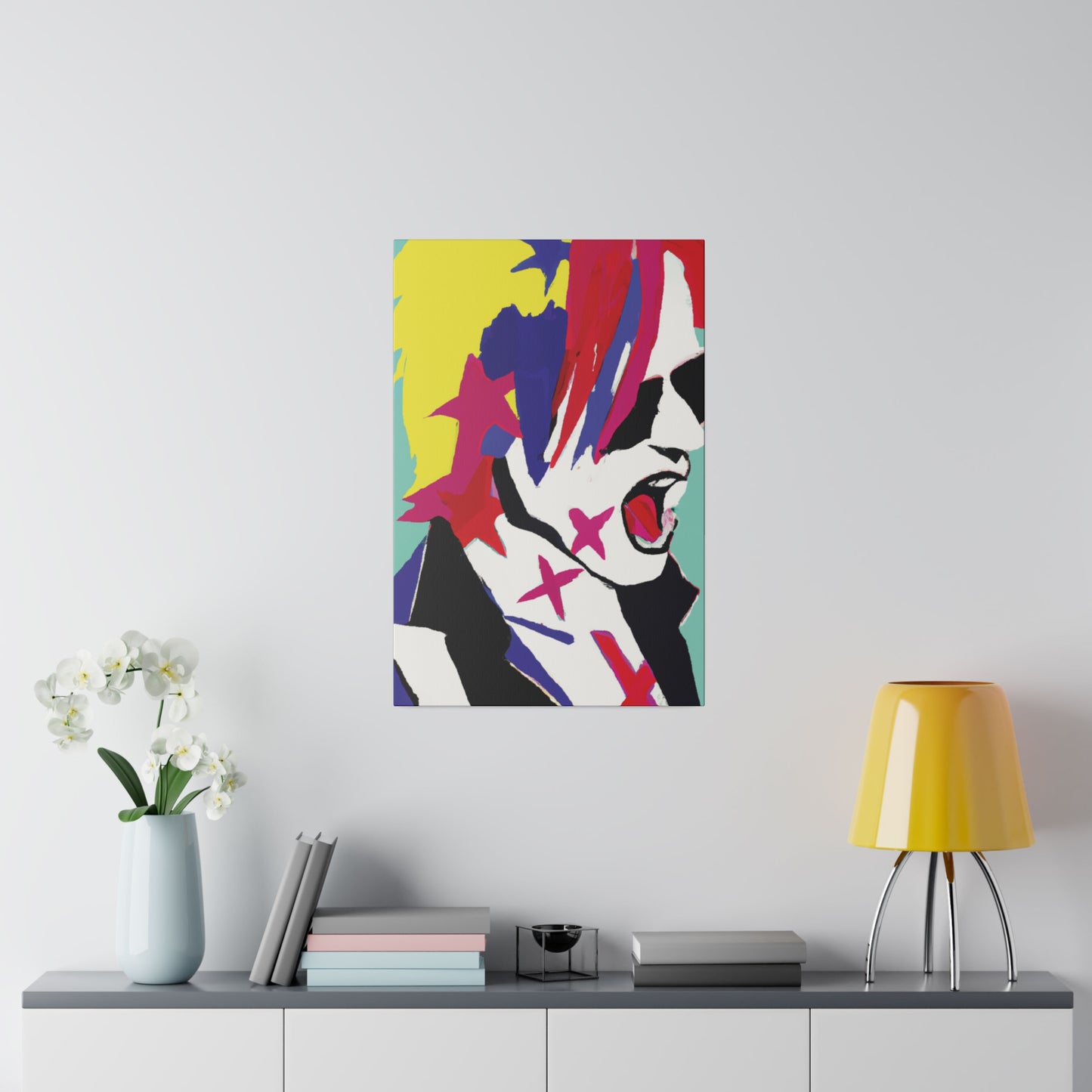 2548K - Rockstar Painting Print | Face | Abstract | Poster | Home Decor | Wall Art | Music Art | Canvas