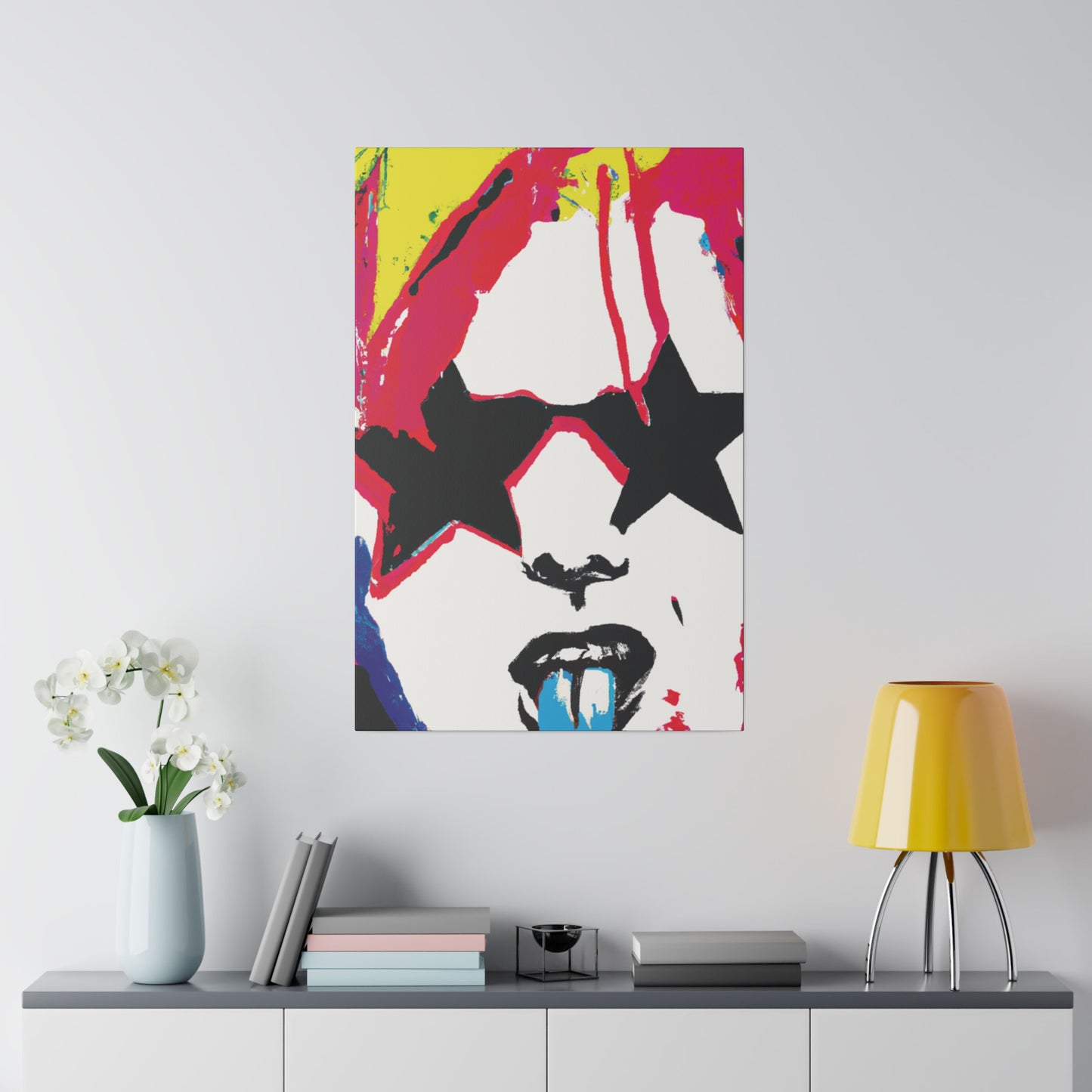 5681G - Rockstar Painting Print | Face | Abstract | Poster | Home Decor | Wall Art | Music Art | Canvas