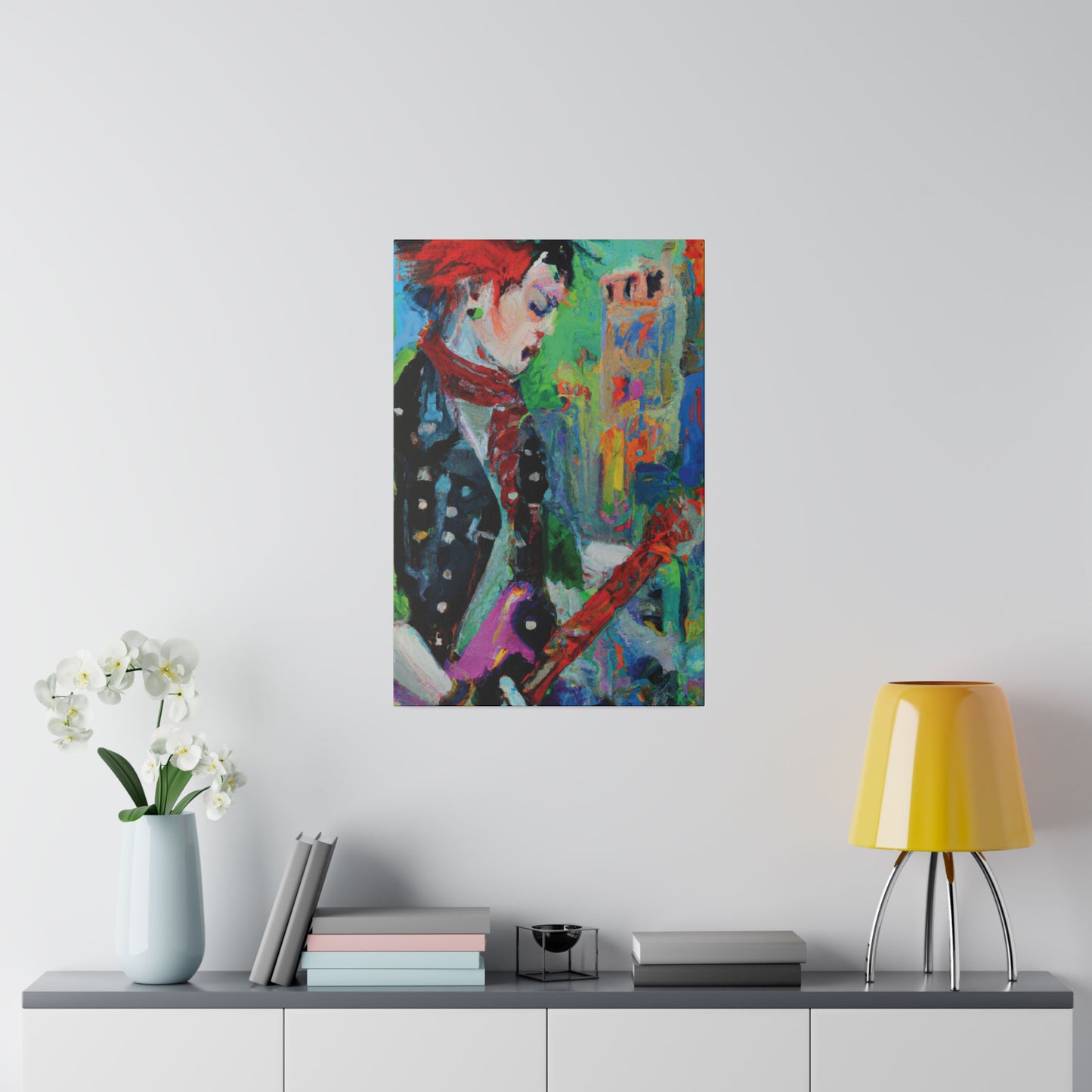 9721W - Rockstar Oil Painting Style Print | Poster | Home Decor | Wall Art | Music Art | Canvas