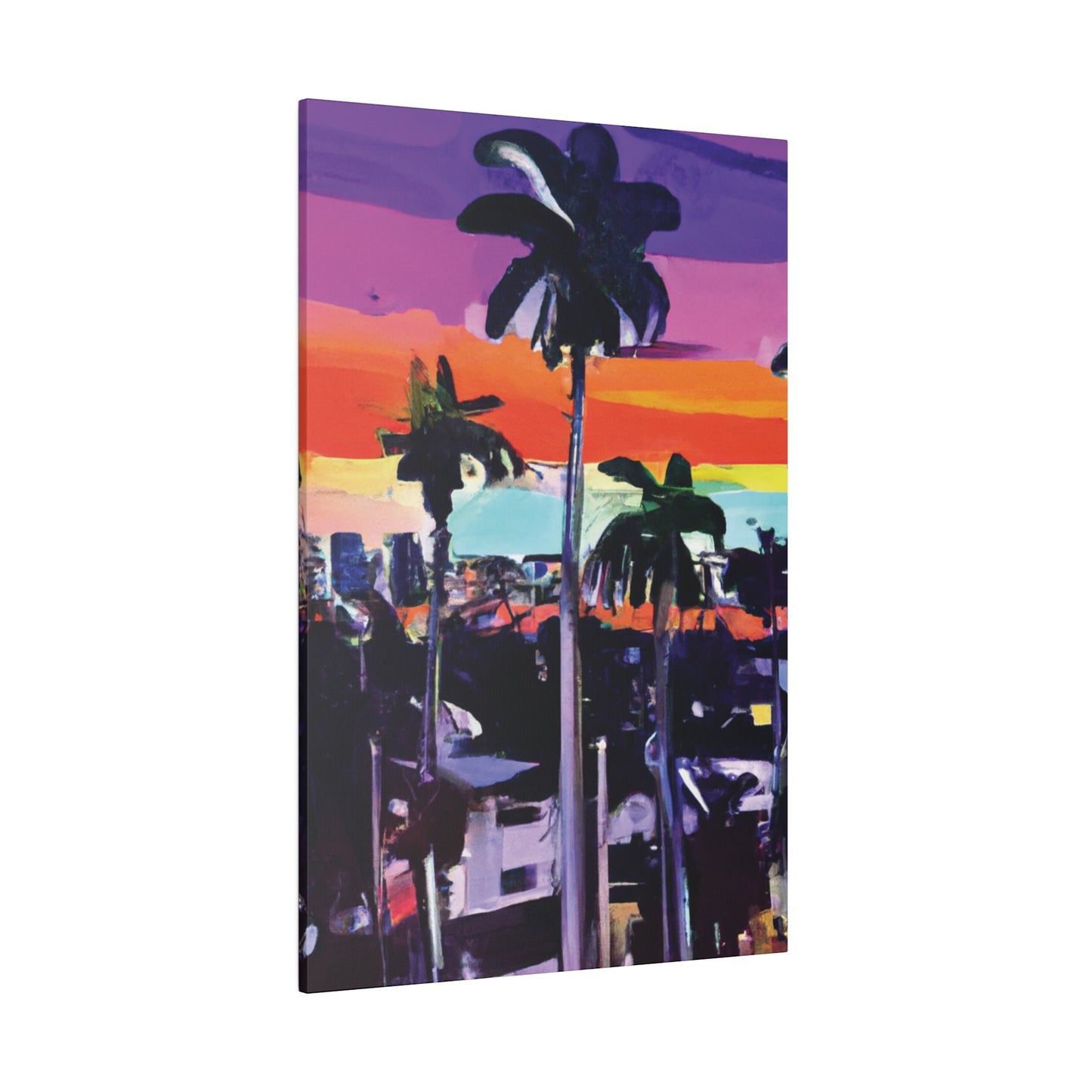 8668T - Miami Beach Sunset Painting Print | Miami | Beach | Sunset | Poster | Home Decor | Wall Art | Canvas