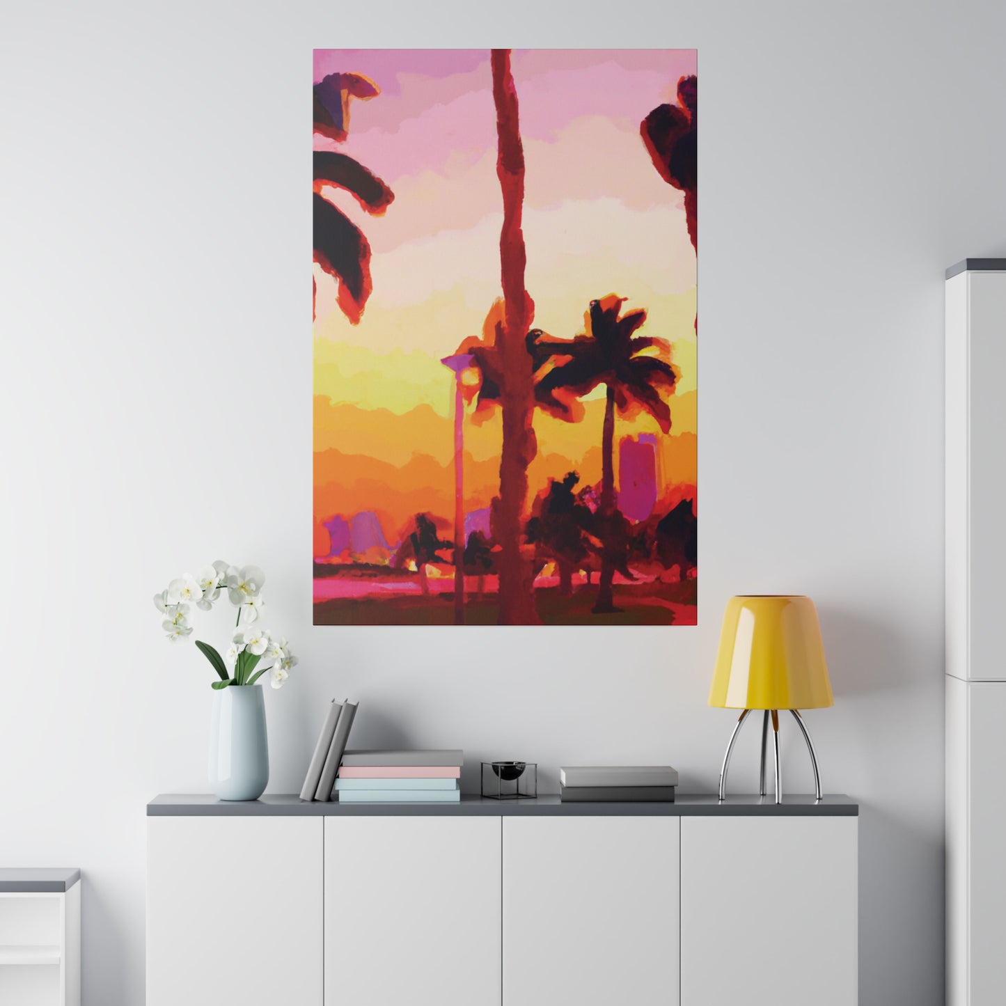 7016Q - Miami Beach Sunset Painting Print | Miami | Beach | Sunset | Poster | Home Decor | Wall Art | Canvas