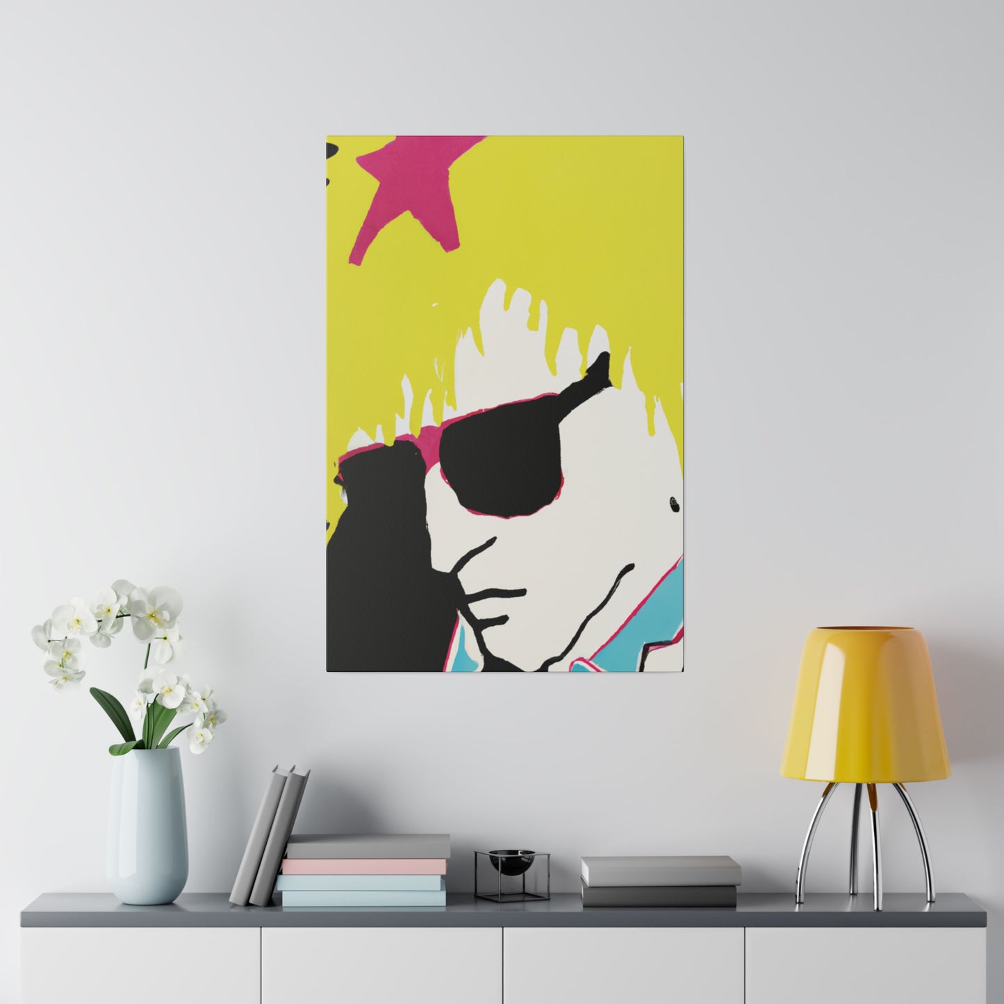 4752G - Rockstar Painting Print | Face | Abstract | Poster | Home Decor | Wall Art | Music Art | Canvas