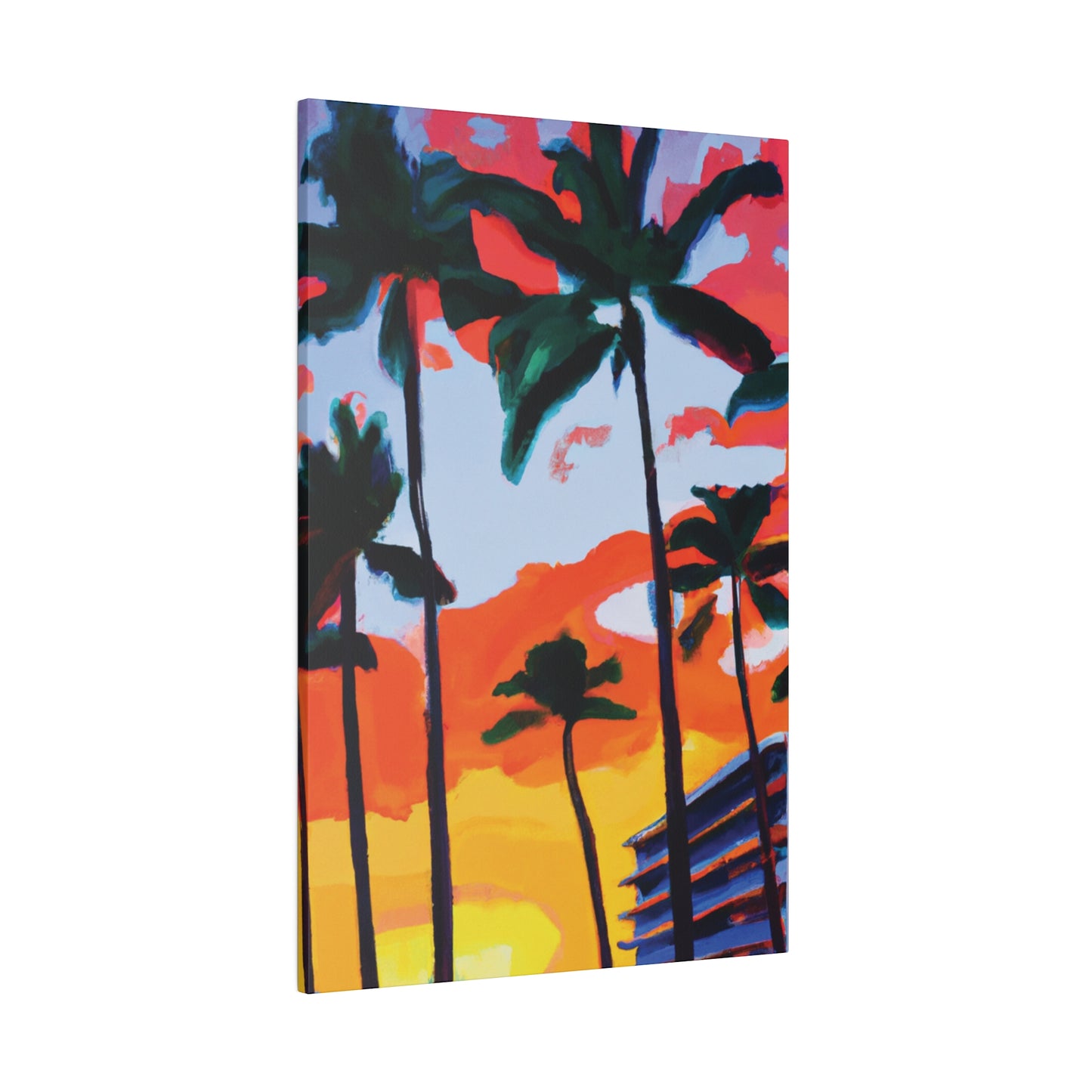 2741Q - Miami Beach Sunset Painting Print | Miami | Beach | Sunset | Poster | Home Decor | Wall Art | Canvas