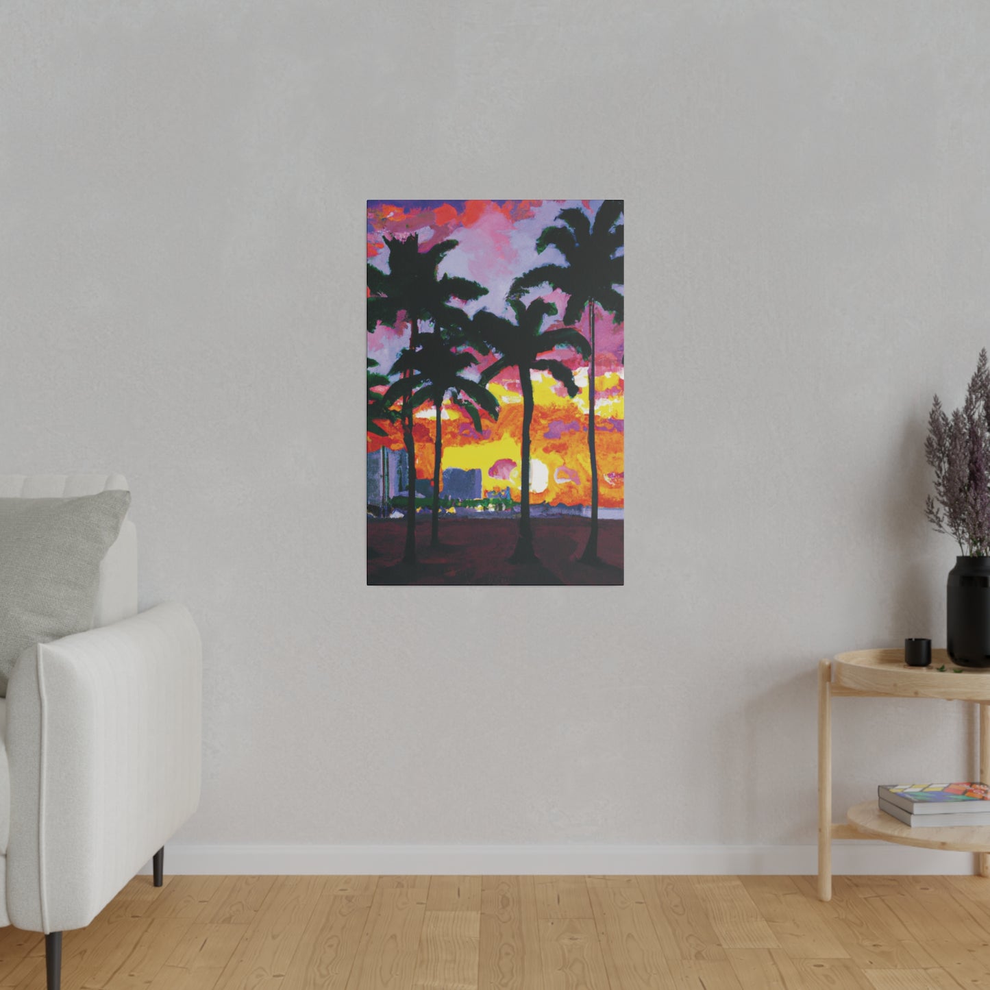 6342T - Miami Beach Sunset Painting Print | Miami | Beach | Sunset | Poster | Home Decor | Wall Art | Canvas