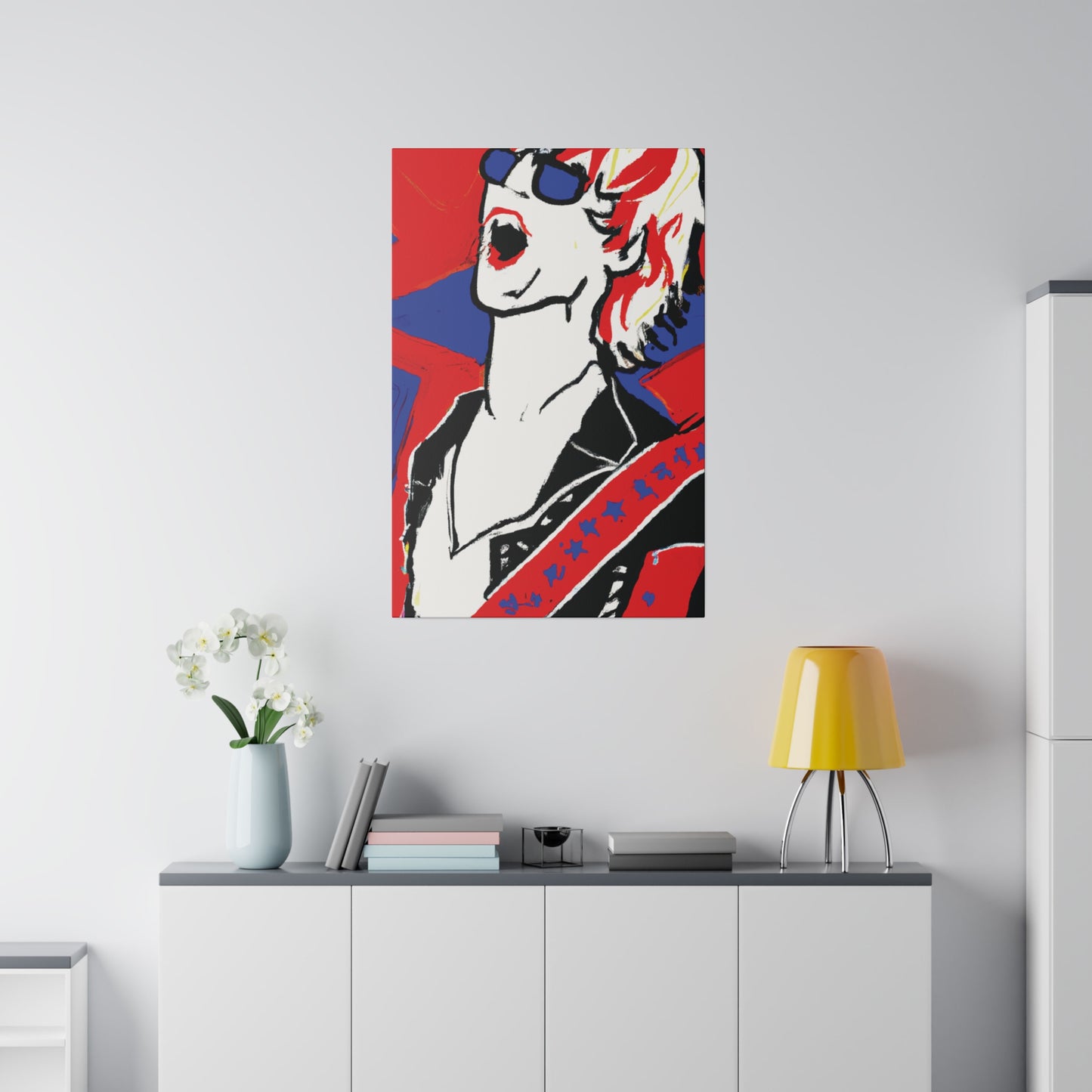 7263X - Rockstar Painting Print | Face | Abstract | Poster | Home Decor | Wall Art | Music Art | Canvas