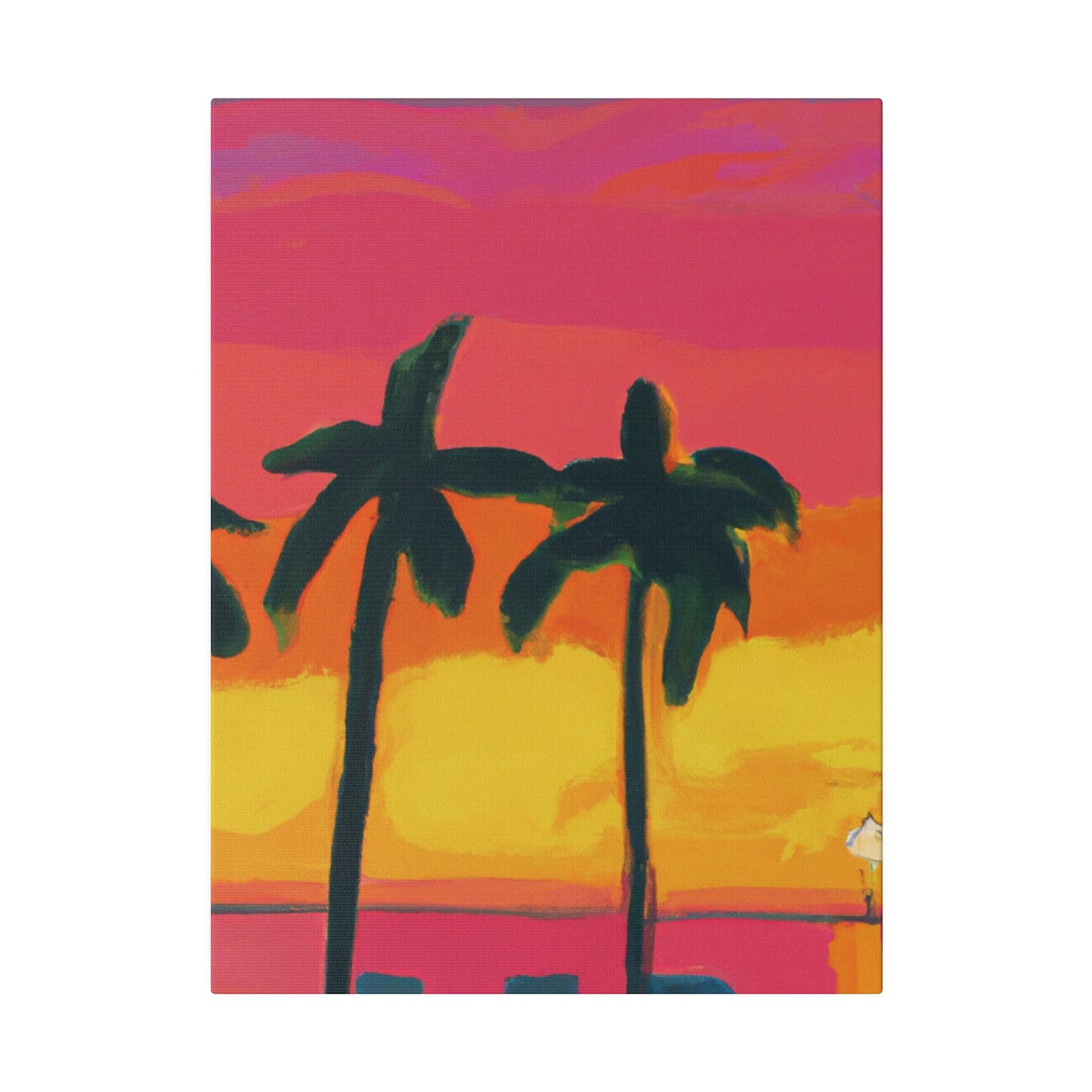 9642Q - Miami Beach Sunset Painting Print | Miami | Beach | Sunset | Poster | Home Decor | Wall Art | Canvas
