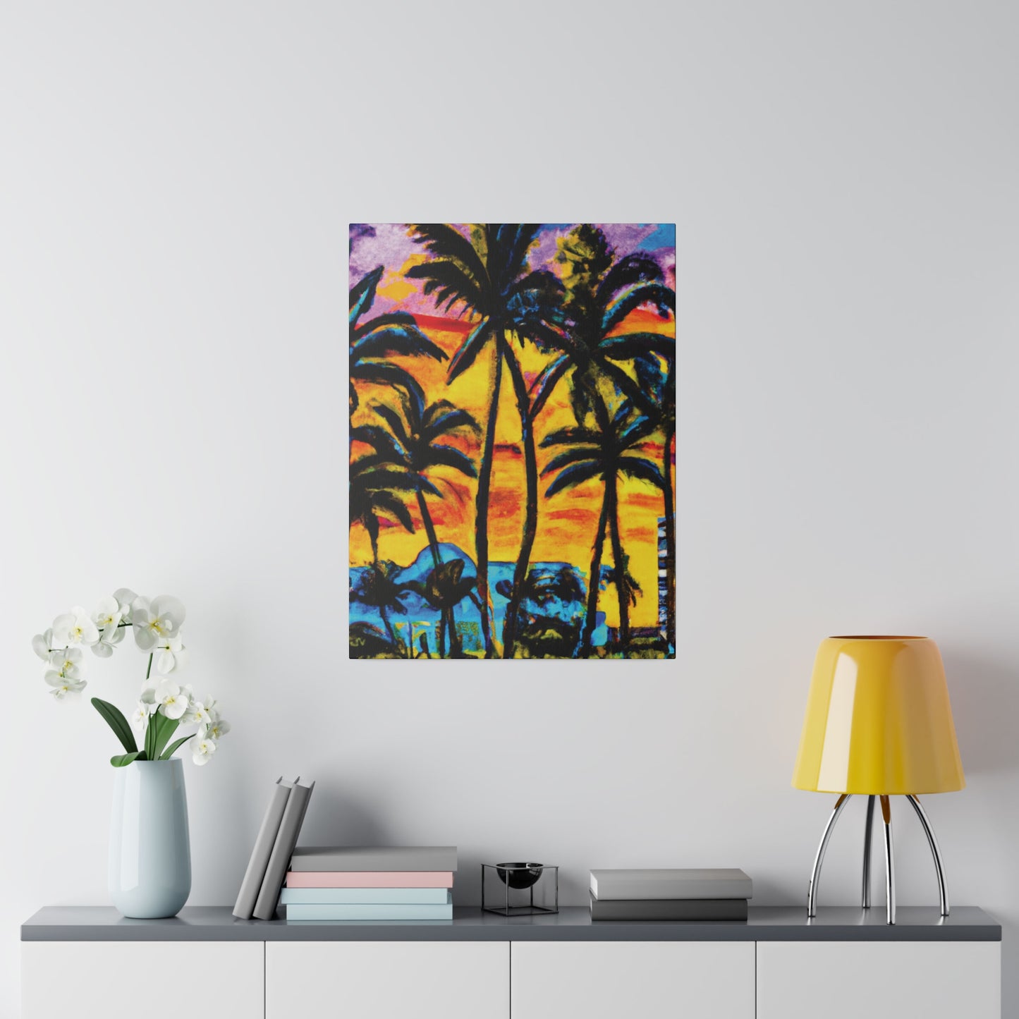 5378U - Miami Beach Sunset Painting Print | Miami | Beach | Sunset | Poster | Home Decor | Wall Art | Canvas