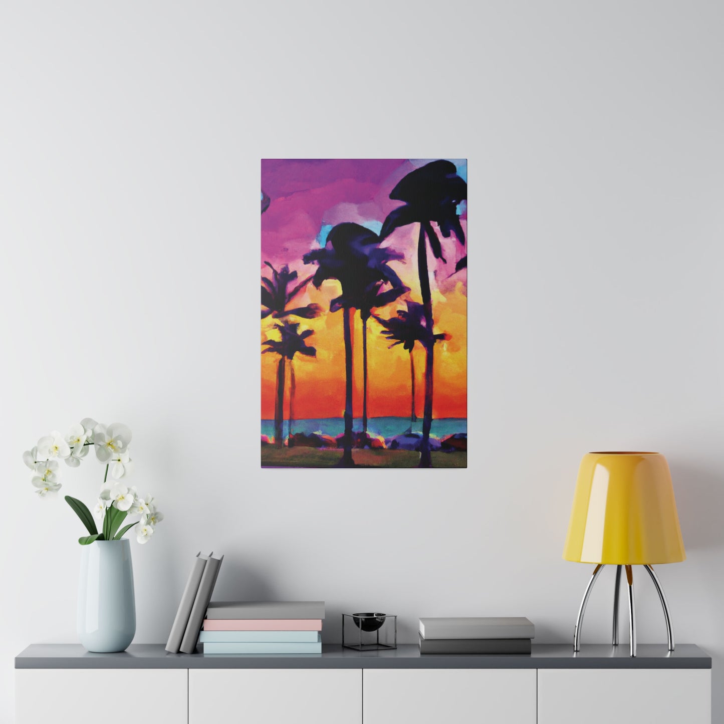 9824V - Miami Beach Sunset Painting Print | Miami | Beach | Sunset | Poster | Home Decor | Wall Art | Canvas