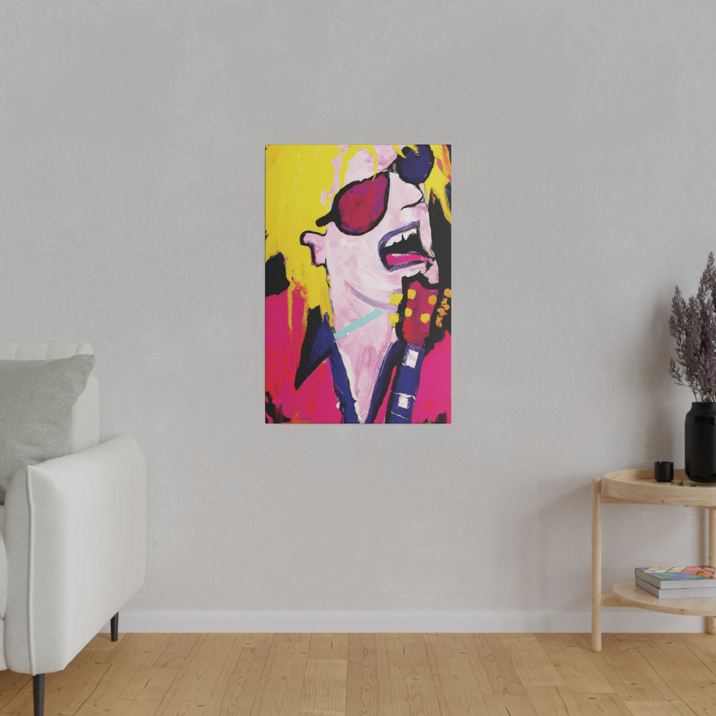 5843S - Rockstar Painting Print | Face | Abstract | Poster | Home Decor | Wall Art | Music Art | Canvas