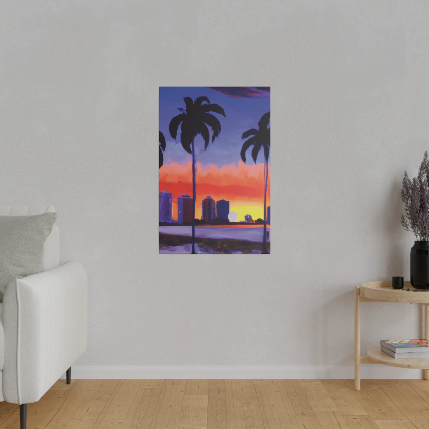 6829T - Miami Beach Sunset Painting Print | Miami | Beach | Sunset | Poster | Home Decor | Wall Art | Canvas