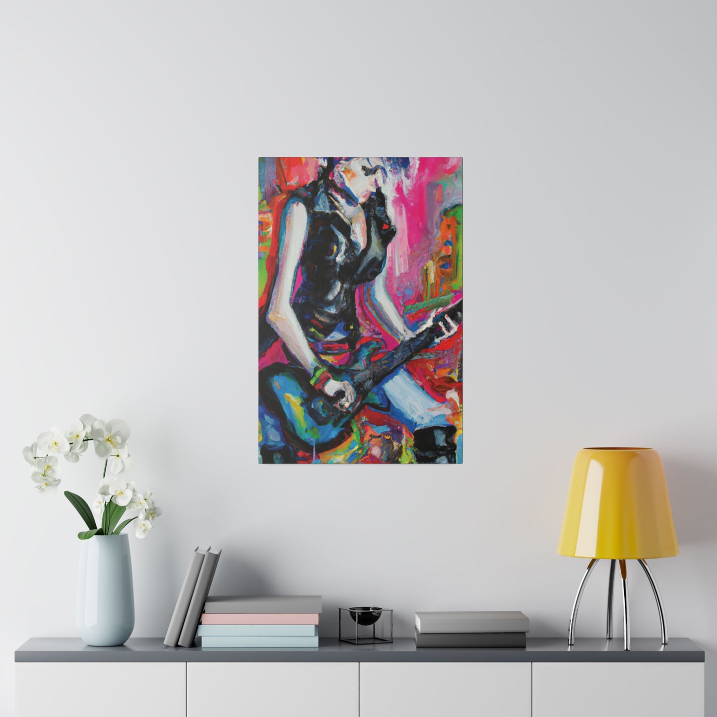 795W - Rockstar Oil Painting Style Print | Poster | Home Decor | Wall Art | Music Art | Canvas