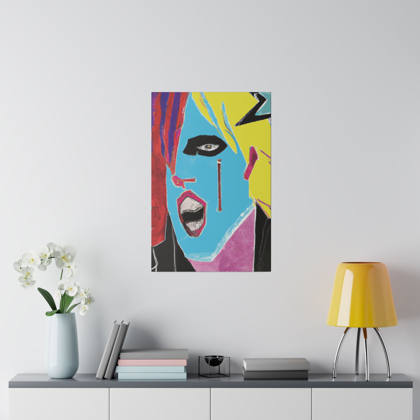 8365A - Rockstar Painting Print | Face | Abstract | Poster | Home Decor | Wall Art | Music Art | Canvas