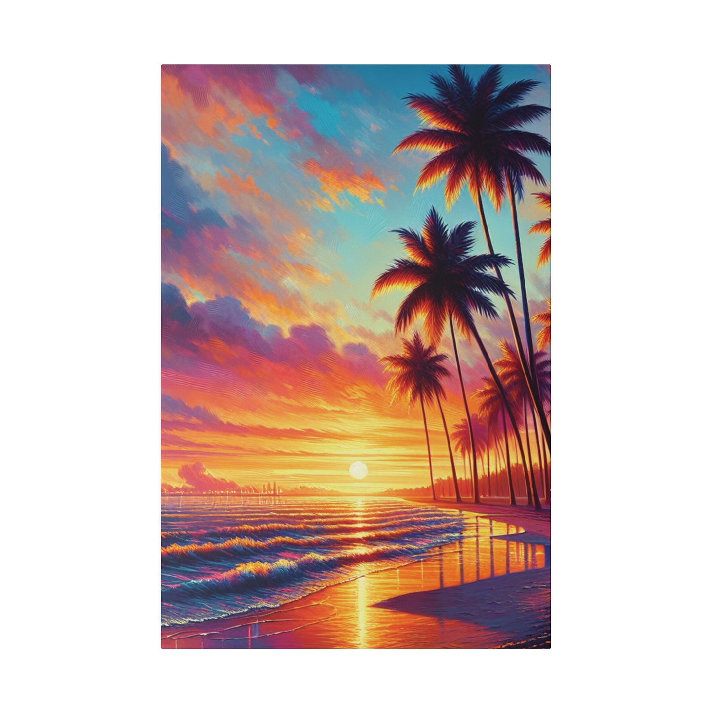 2398K - miami beach art, sunset background, ocean art work, beach art work, sunset designs, miami beach painting, miami beach print