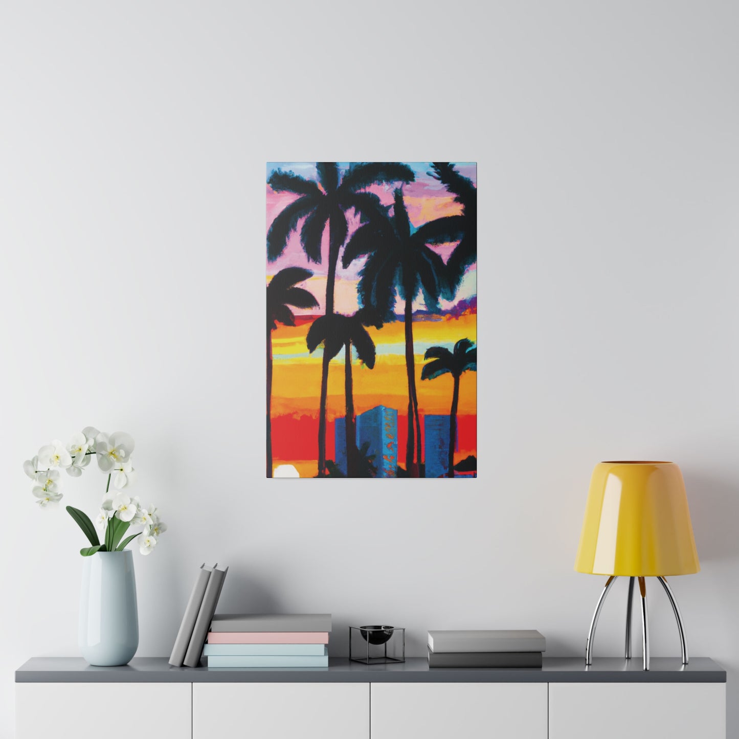 6891Y - Miami Beach Sunset Painting Print | Miami | Beach | Sunset | Poster | Home Decor | Wall Art | Canvas