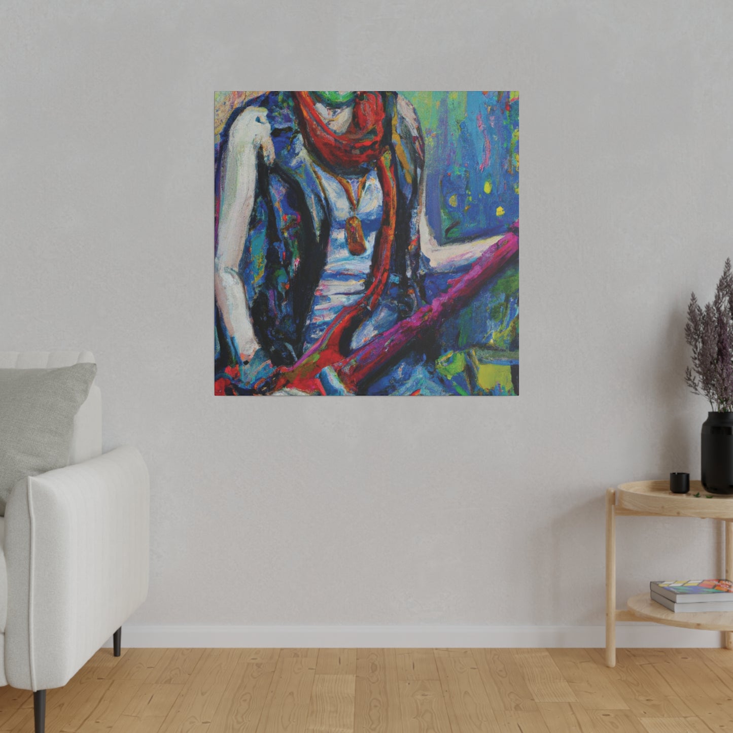 6328G - Rockstar Oil Painting Style Print | Poster | Home Decor | Wall Art | Music Art | Canvas