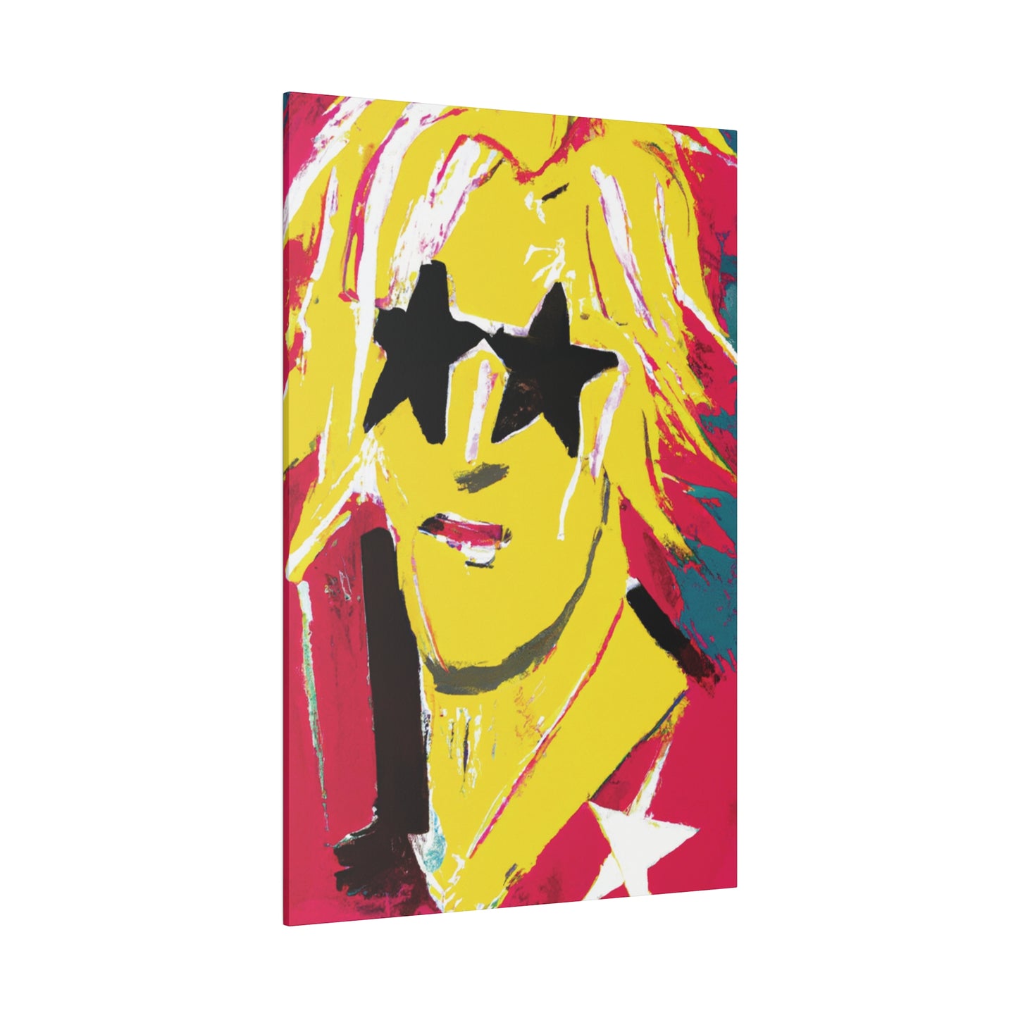 5263T - Rockstar Painting Print | Face | Abstract | Poster | Home Decor | Wall Art | Music Art | Canvas