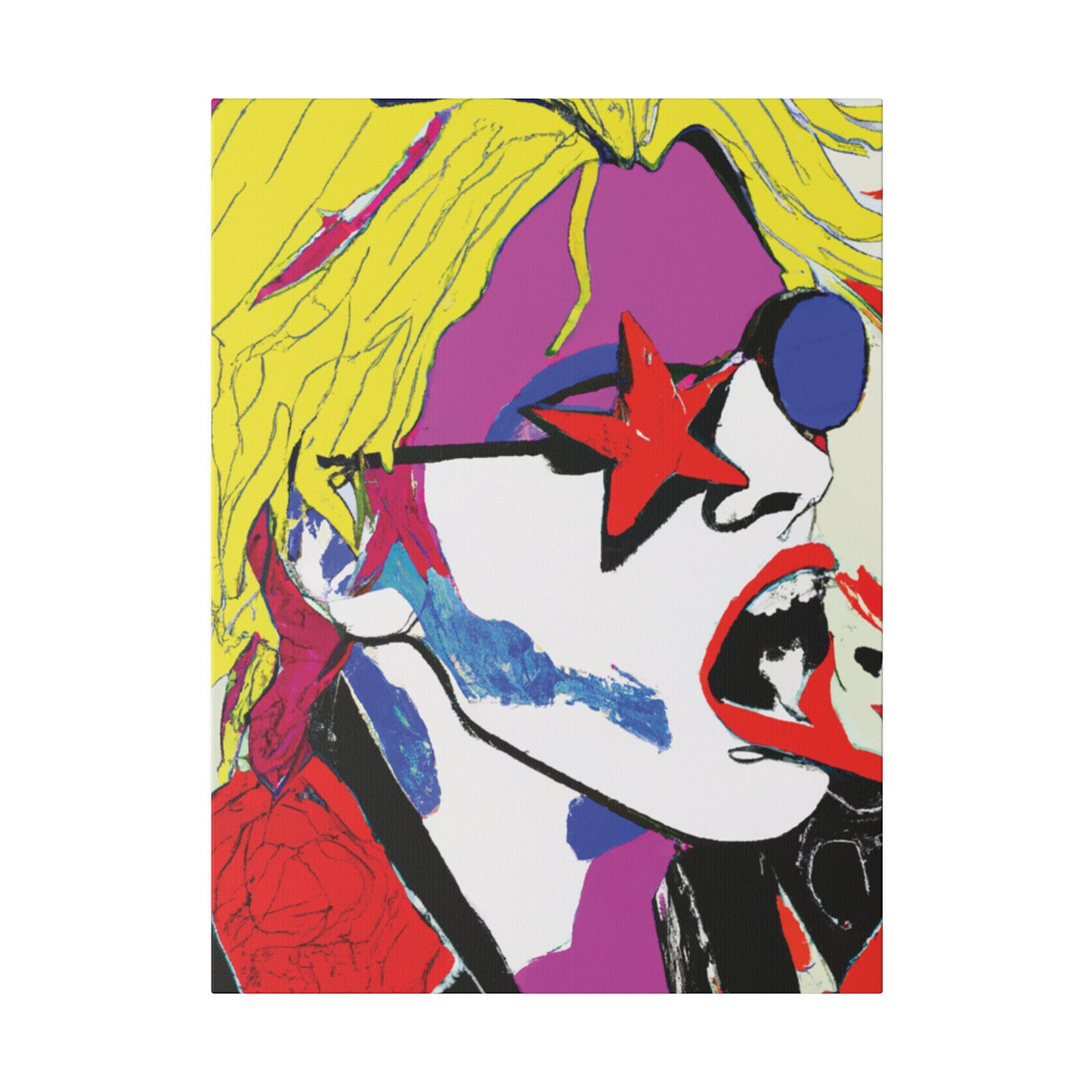 7531H - Rockstar Painting Print | Face | Abstract | Poster | Home Decor | Wall Art | Music Art | Canvas