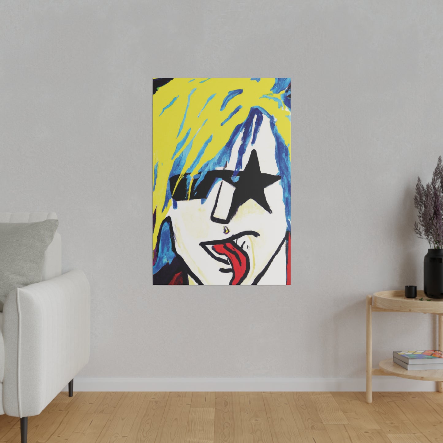 8584V - Rockstar Painting Print | Face | Abstract | Poster | Home Decor | Wall Art | Music Art | Canvas