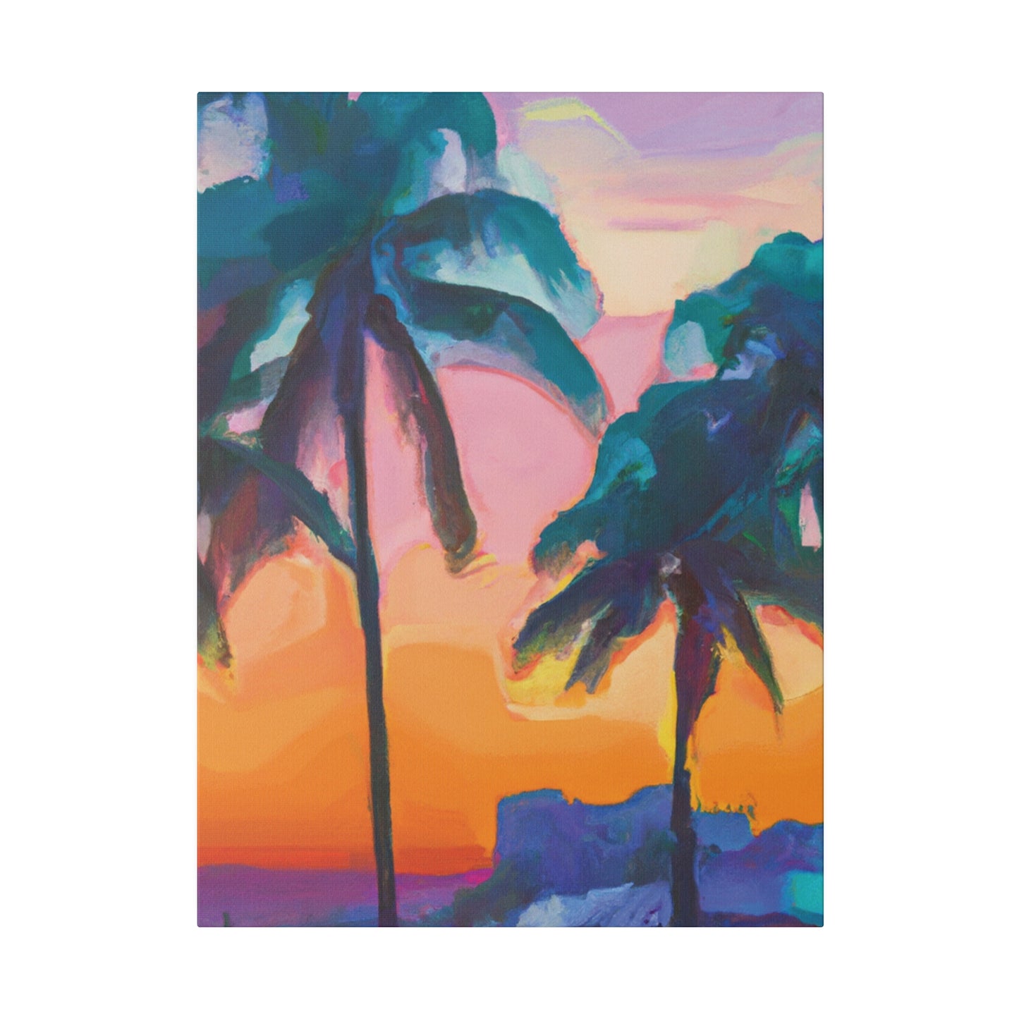 6494M - Miami Beach Sunset Painting Print | Miami | Beach | Sunset | Poster | Home Decor | Wall Art | Canvas