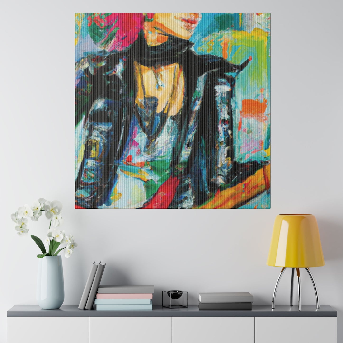 9554L - Rockstar Oil Painting Style Print | Poster | Home Decor | Wall Art | Music Art | Canvas