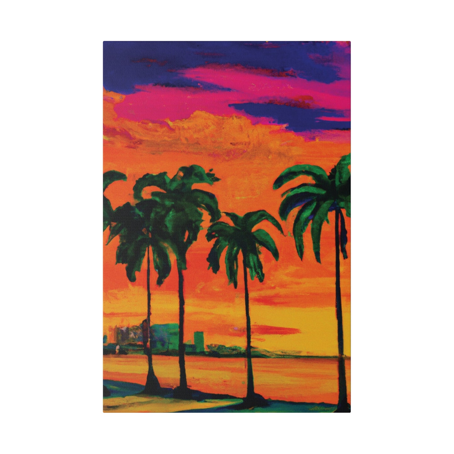 7389Y - Miami Beach Sunset Painting Print | Miami | Beach | Sunset | Poster | Home Decor | Wall Art | Canvas