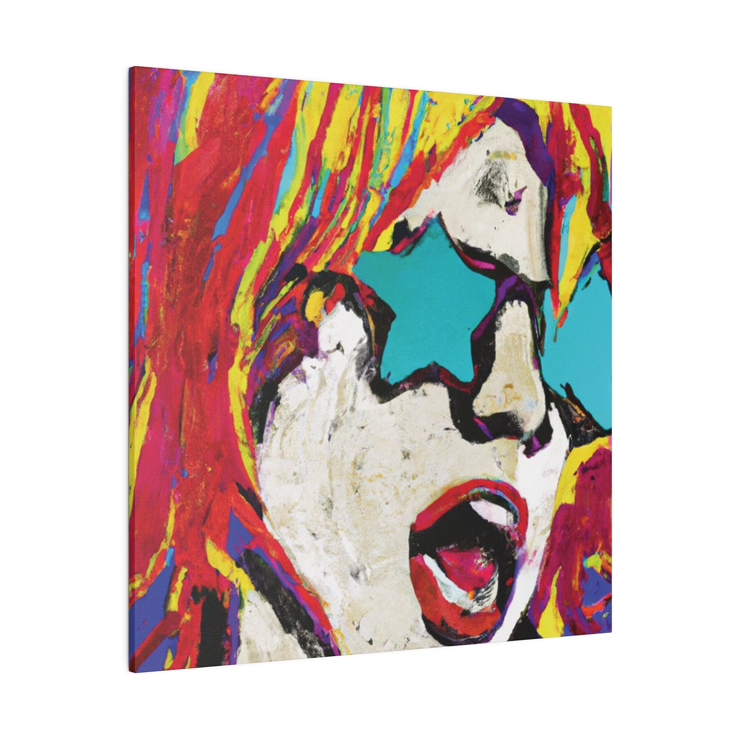 8876G - Rockstar Painting Print | Face | Abstract | Poster | Home Decor | Wall Art | Music Art | Canvas