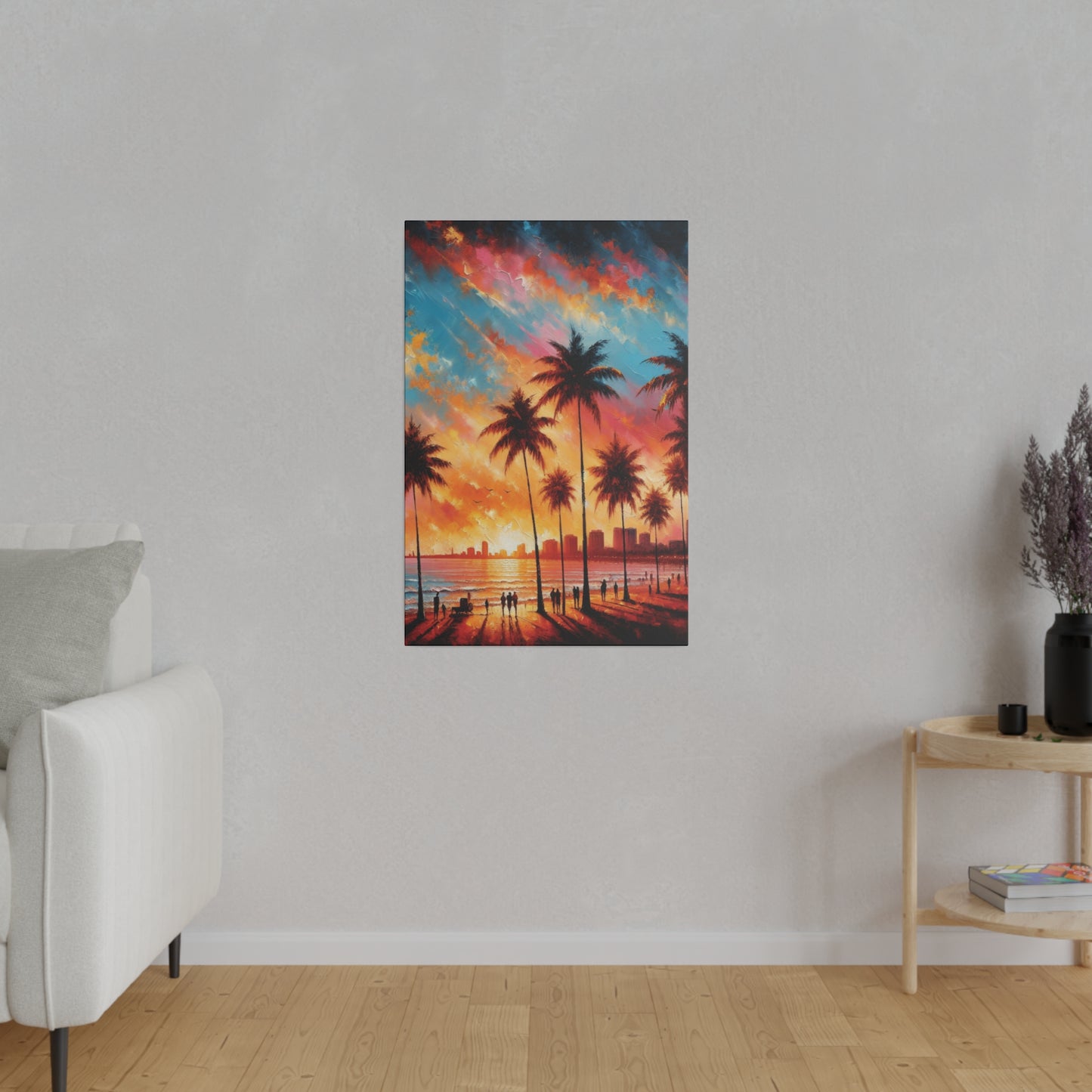 3567B - miami beach art, sunset background, ocean art work, beach art work, sunset designs, miami beach painting, miami beach print