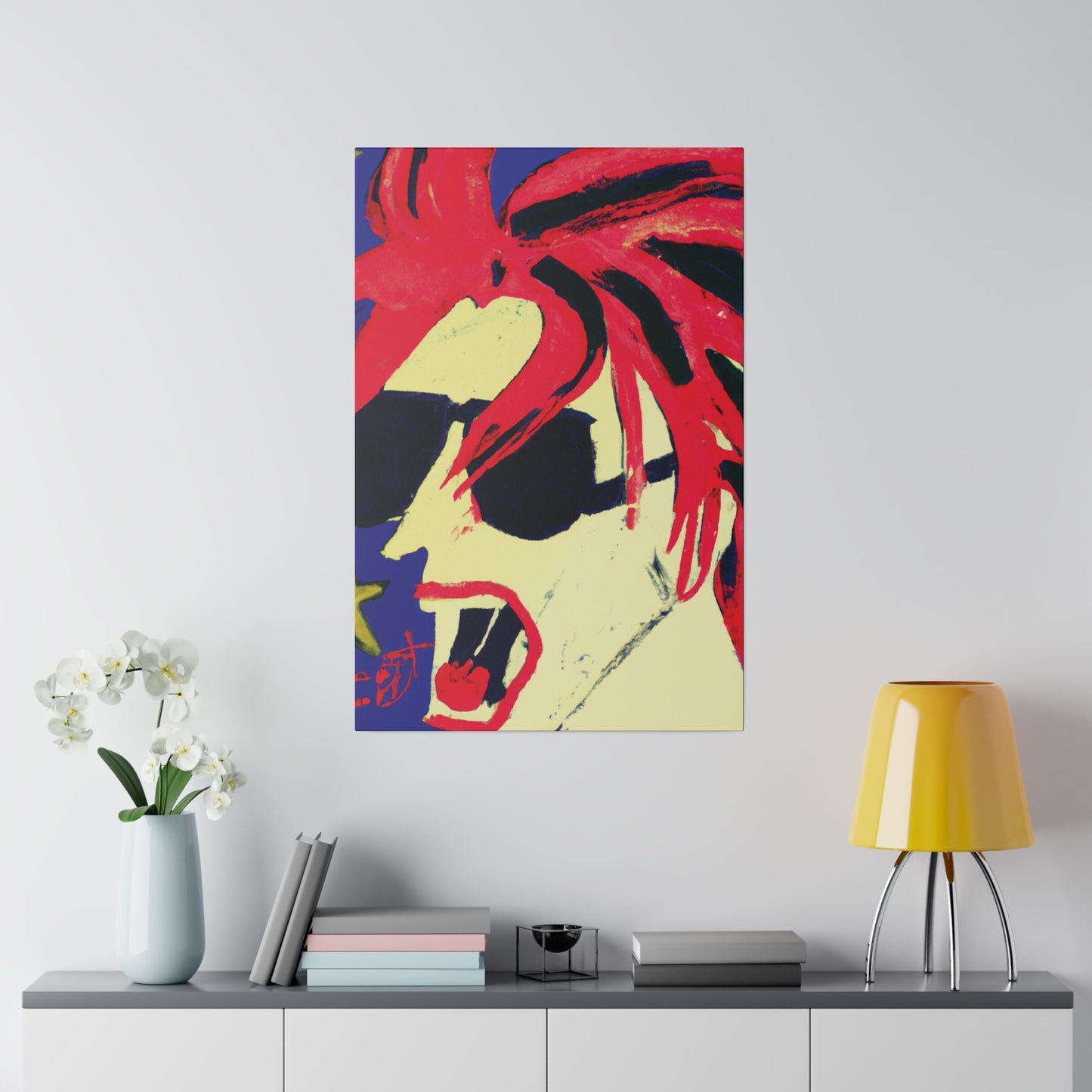 8409V - Rockstar Painting Print | Face | Abstract | Poster | Home Decor | Wall Art | Music Art | Canvas