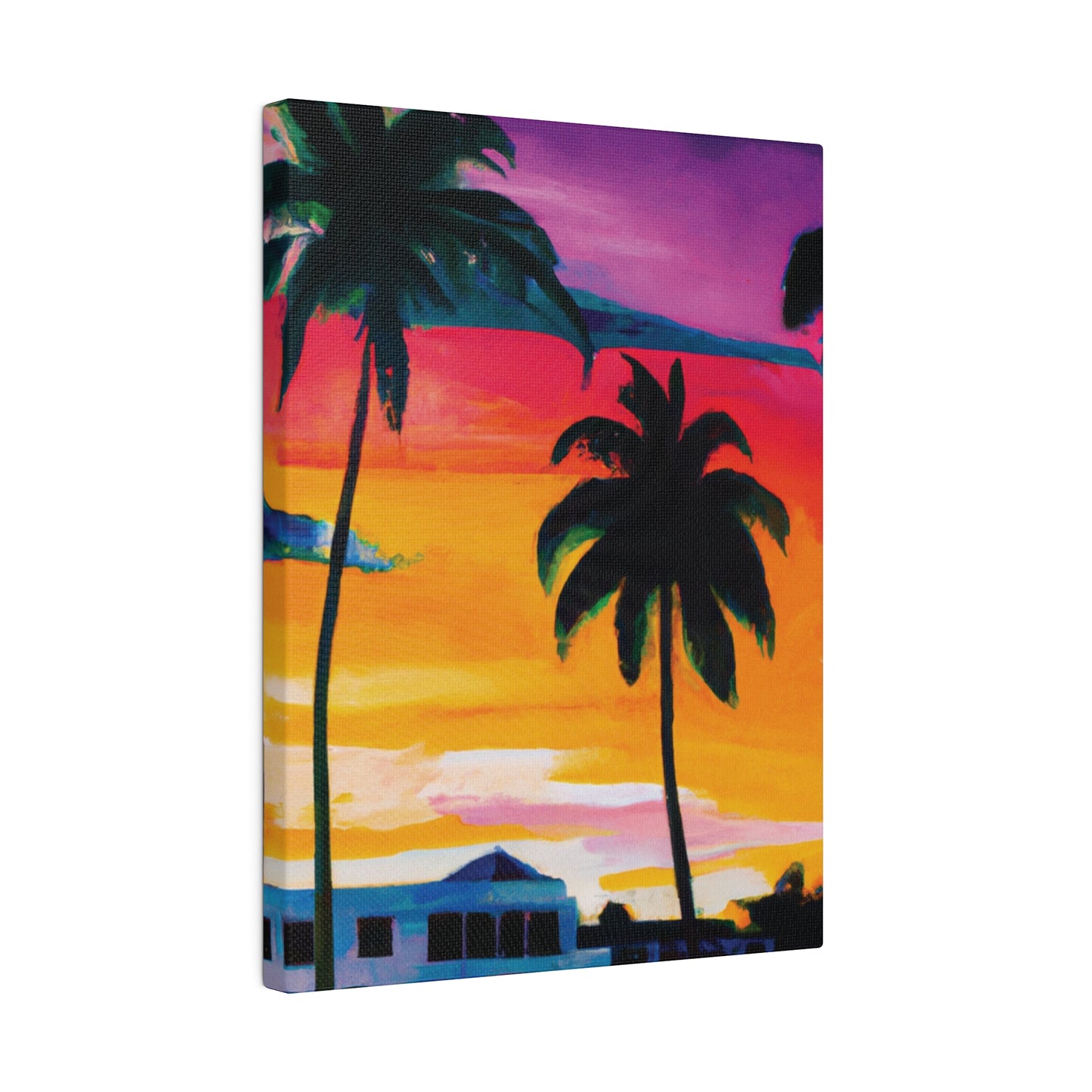 7785F - Miami Beach Sunset Painting Print | Miami | Beach | Sunset | Poster | Home Decor | Wall Art | Canvas