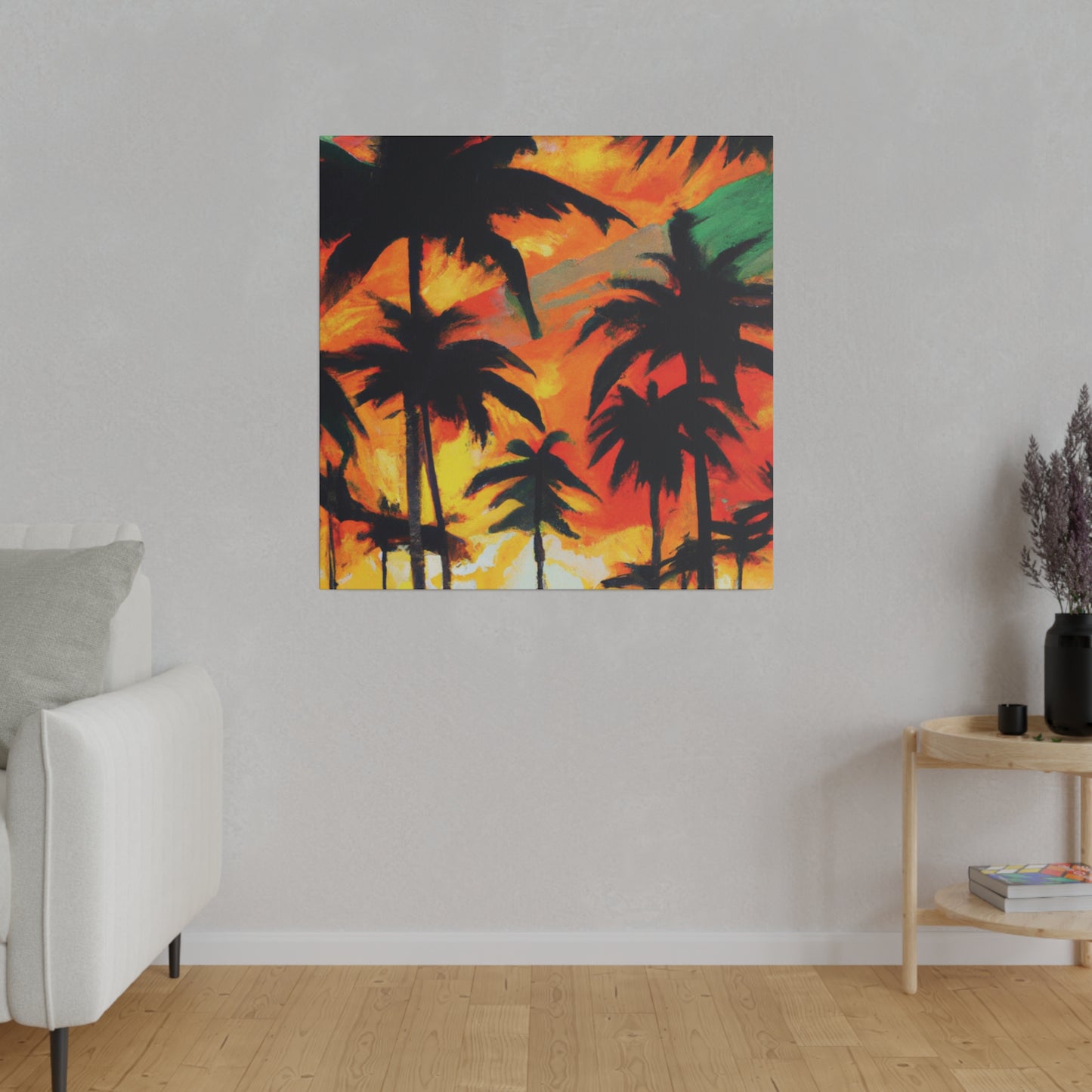 4567E - Miami Beach Sunset Painting Print | Miami | Beach | Sunset | Poster | Home Decor | Wall Art | Canvas