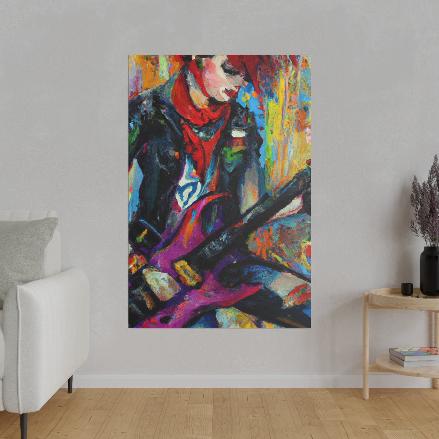 3298K - Rockstar Oil Painting Style Print | Poster | Music Art | Home Decor | Wall Art | Canvas