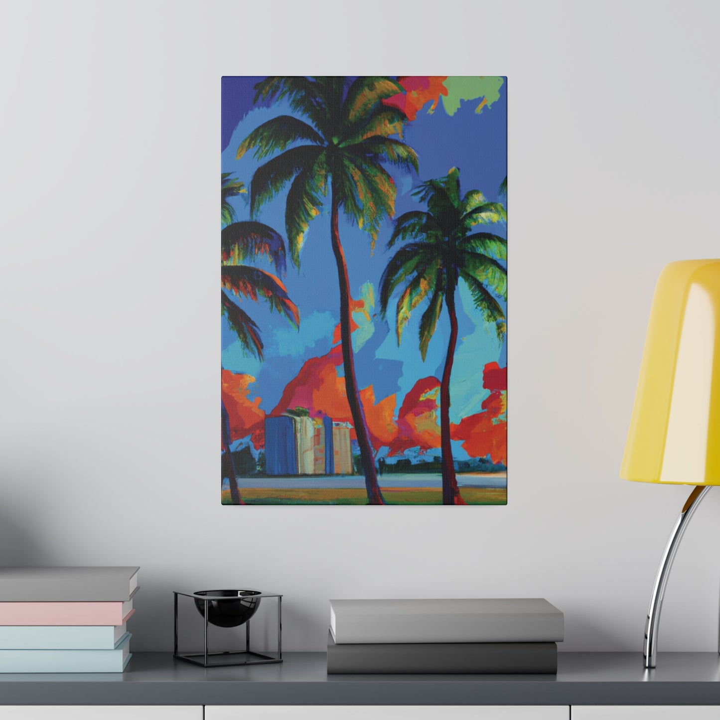 7382G - Miami Beach Sunset Painting Print | Miami | Beach | Sunset | Poster | Home Decor | Wall Art | Canvas